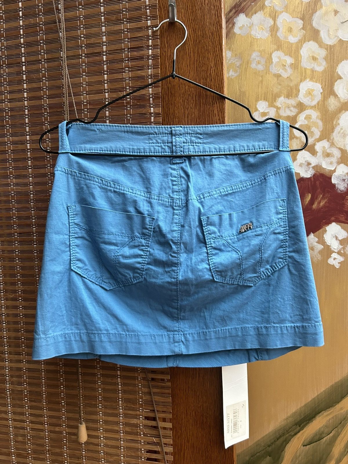 Miss Sixty × Vintage Vintage Y2k Miss Sixty Low Rise Cotton Blend Mini Skirt Blue Size 26" / US 2 / IT 38 - 2 Thumbnail