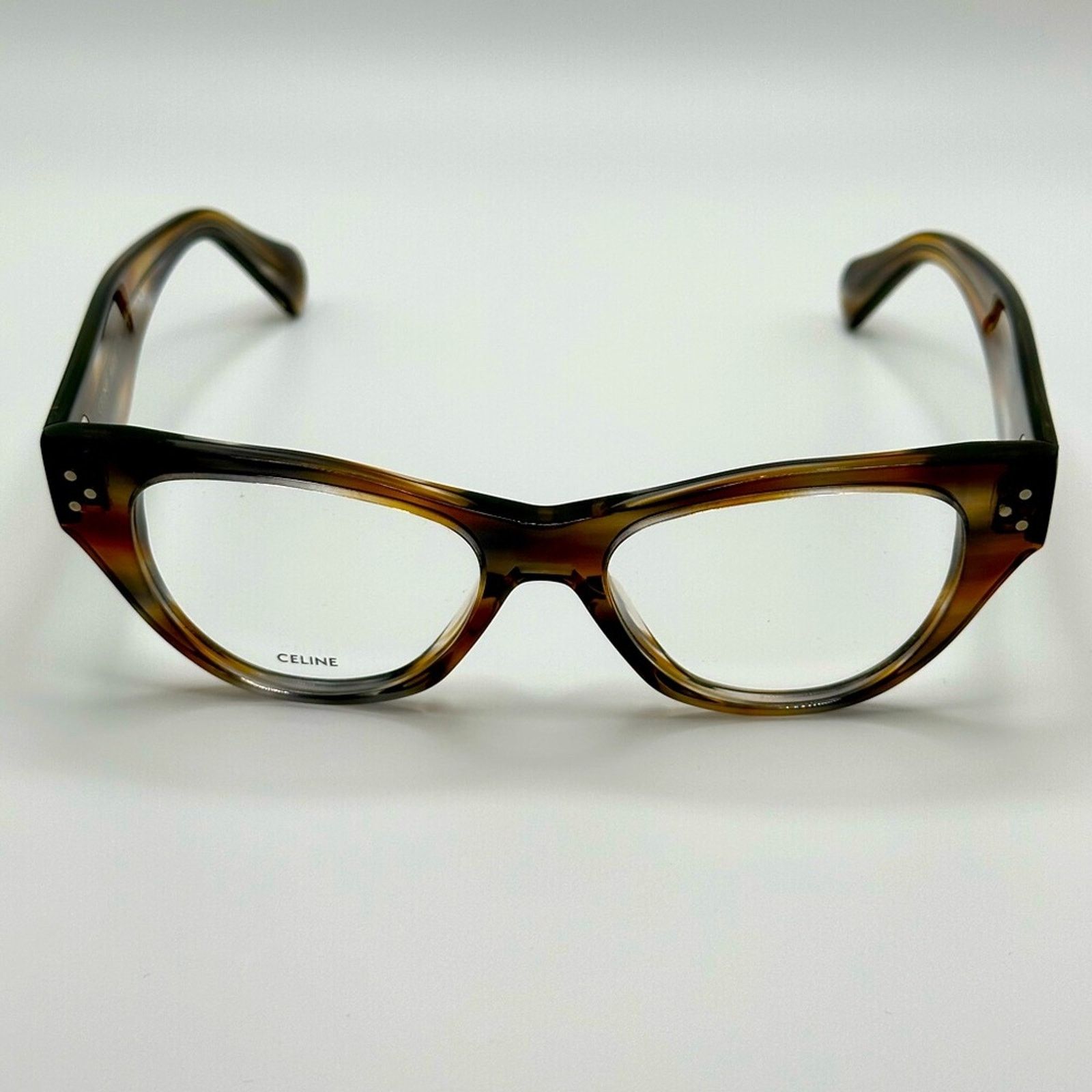Celine NEW Celine Eyeglasses CL50040I 55 Striped Brown Grey Women Size ONE SIZE - 1 Thumbnail