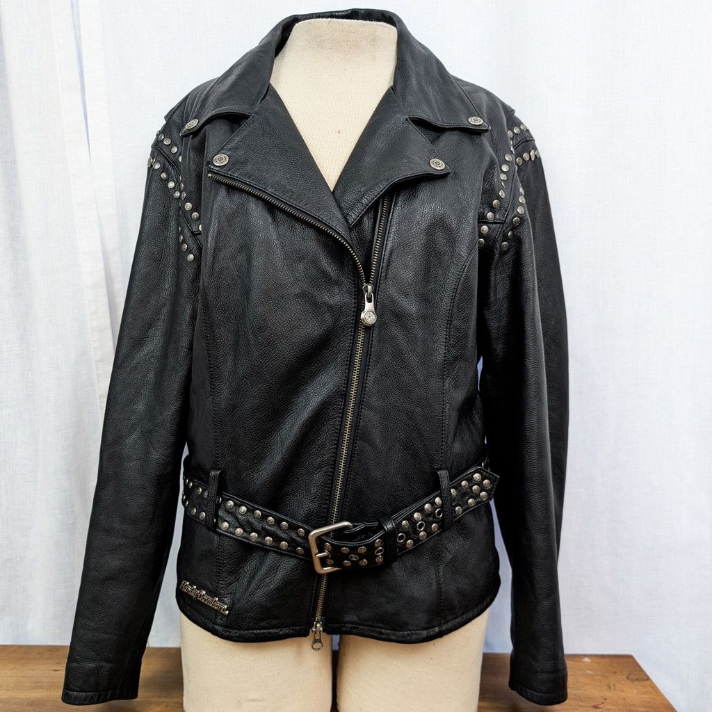 Harley Davidson Harley Davidson Studded Black Leather Motorcycle Jacket XL Size XL / US 12-14 / IT 48-50 - 3 Thumbnail