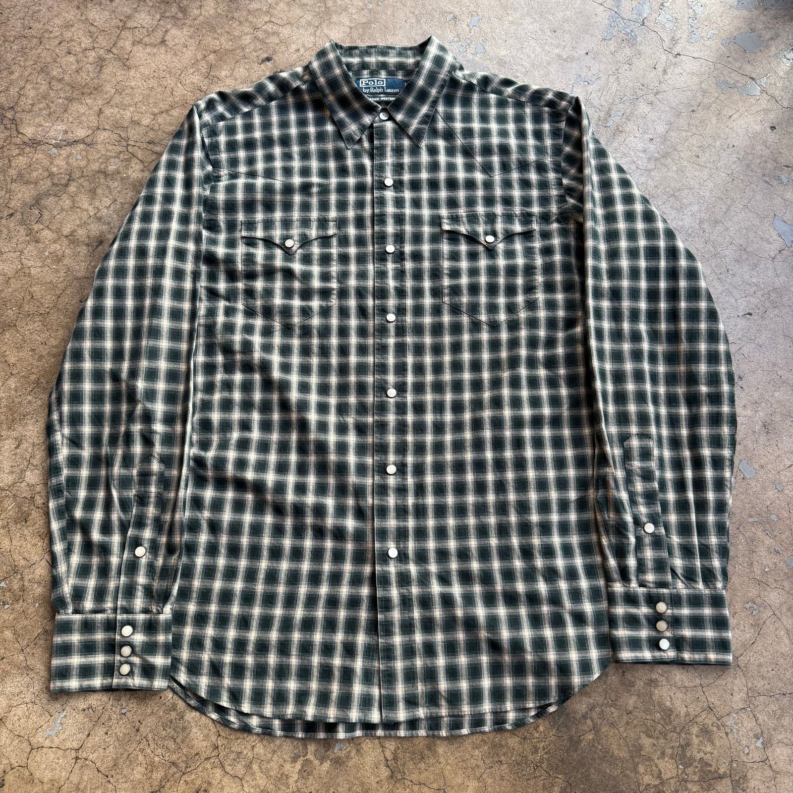 Polo Ralph Lauren VTG Polo Ralph Lauren Classic Western Shirt Pearl Snap Plaid Size US L / EU 52-54 / 3 - 1 Thumbnail