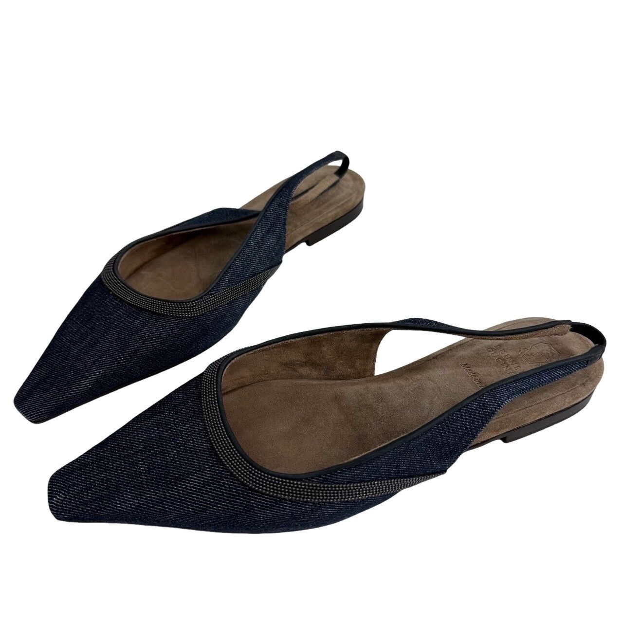 Brunello Cucinelli Brunello Cucinelli Monili Denim Slingback Flats Size 37 Size US 7 / IT 37 - 1 Thumbnail