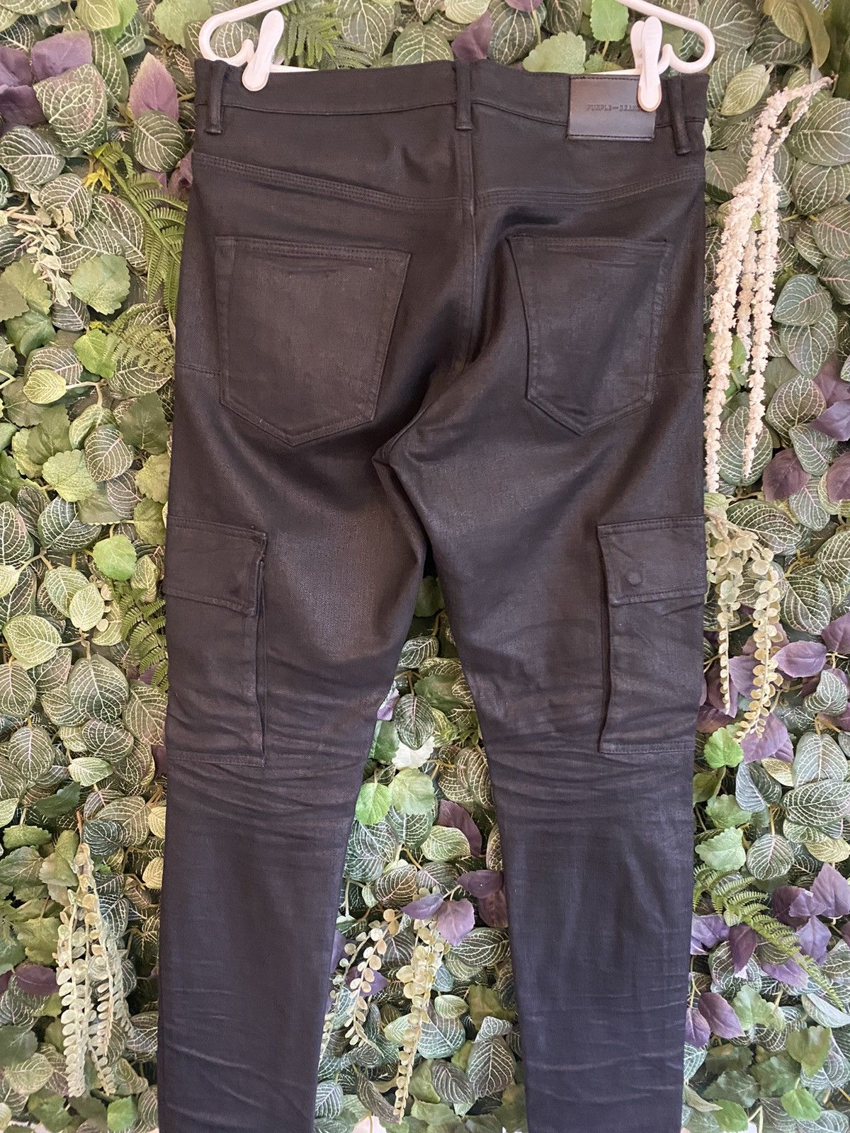 Purple Brand “Tar coated” cargo pants P001 Size US 31 - 1 Thumbnail