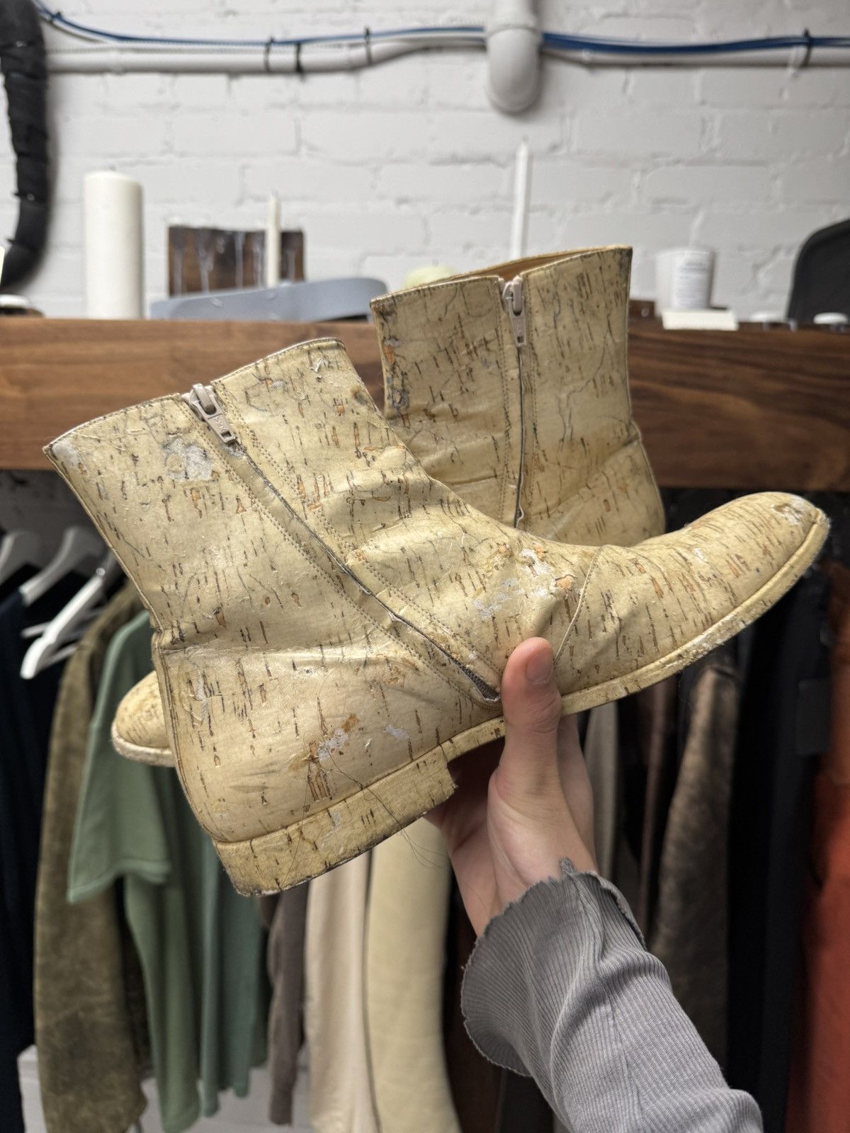 Maison Margiela SS2013 Maison Margiela ‘Vinyl Cork’ Side-Zip Boots Size US 9 / EU 42 - 3 Thumbnail