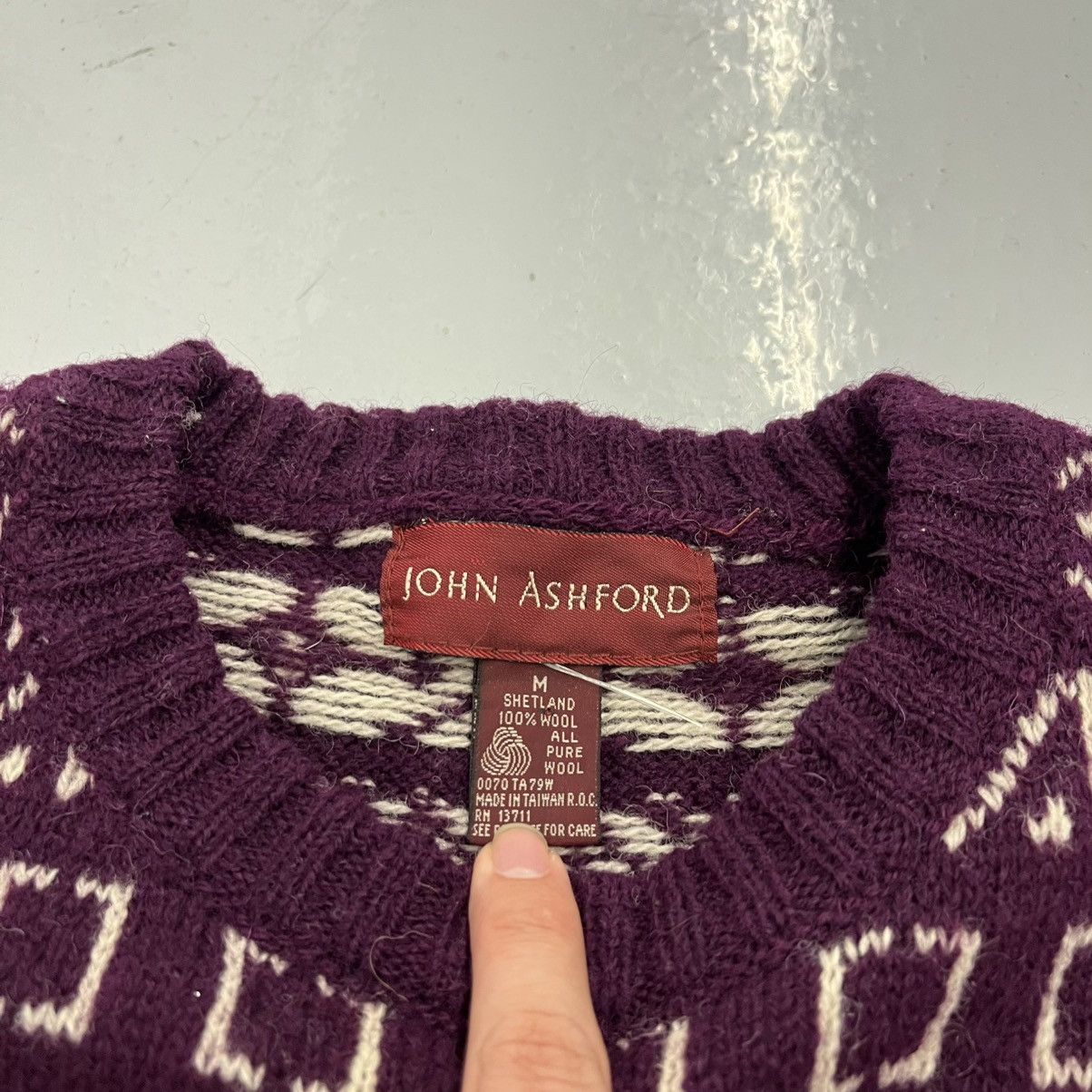 Other Vintage 90s John Ashford Purple Pattern Wool Sweater Size US M / EU 48-50 / 2 - 3 Thumbnail