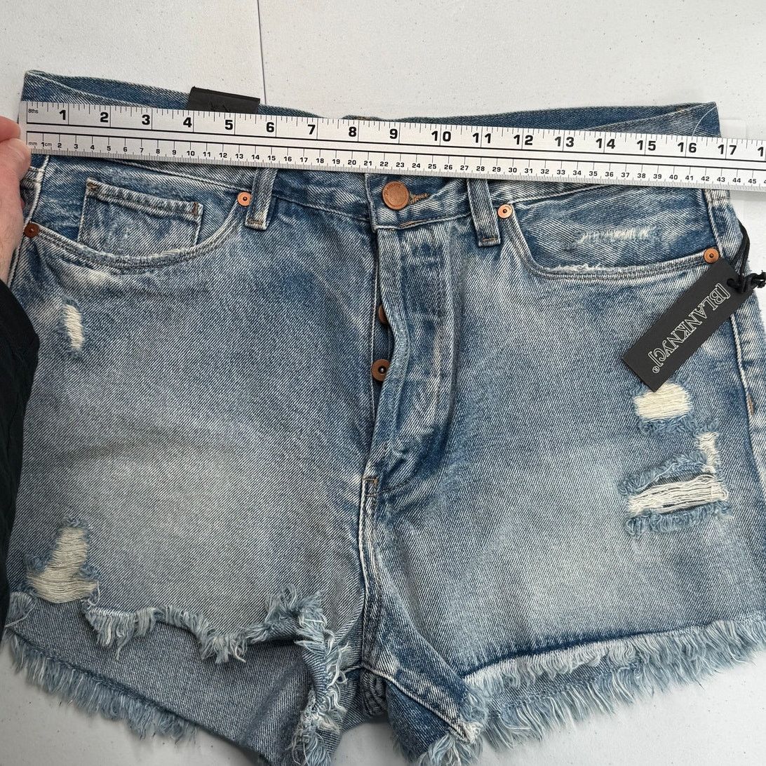 BLANKNYC NWT BLANK NYC Cut Off Denim Shorts Distressed High Rise Size 31" - 7 Thumbnail