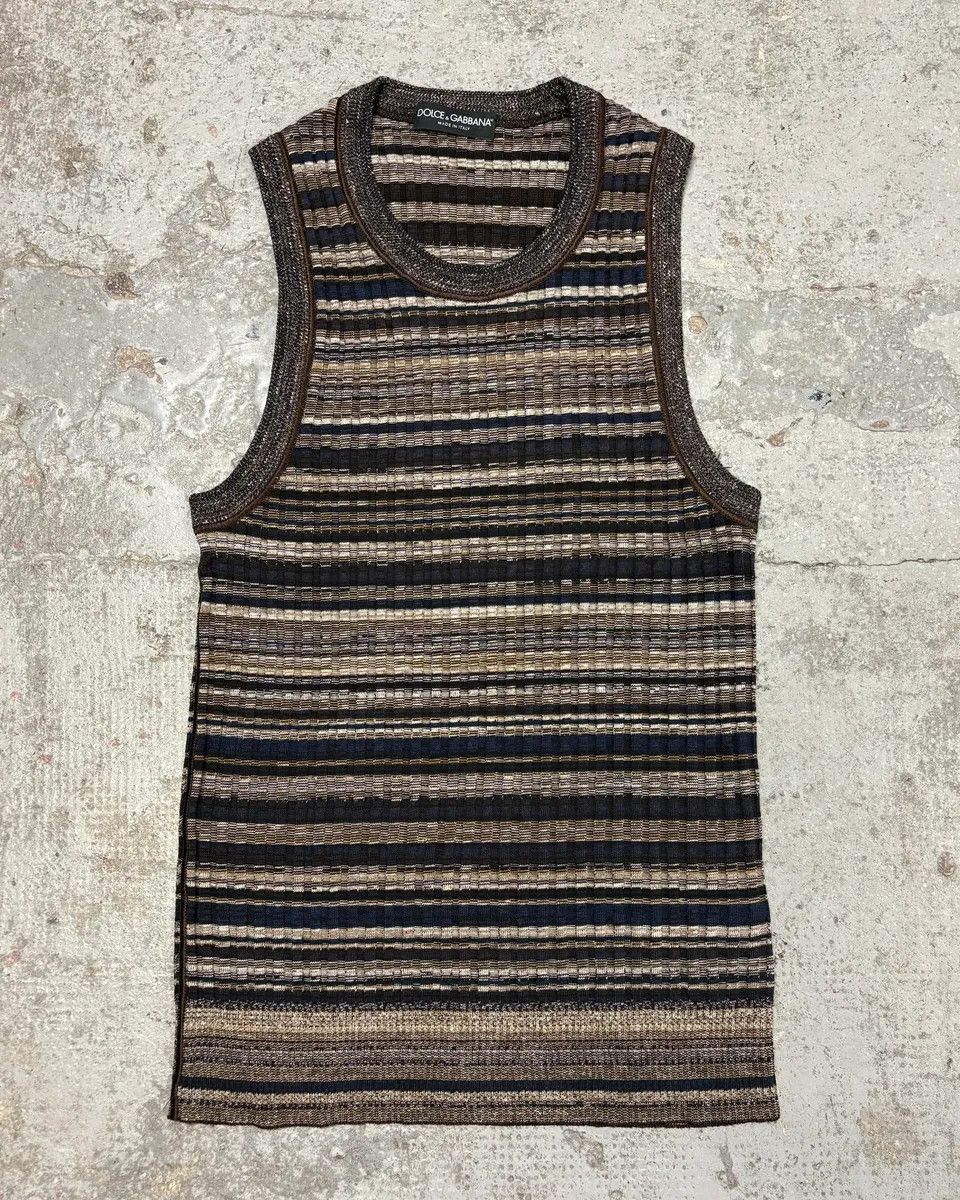 Designer × Dolce & Gabbana × Vintage 2000s Dolce & Gabbana Grey Wool Striped Dress Size S / US 4 / IT 40 - 1 Thumbnail