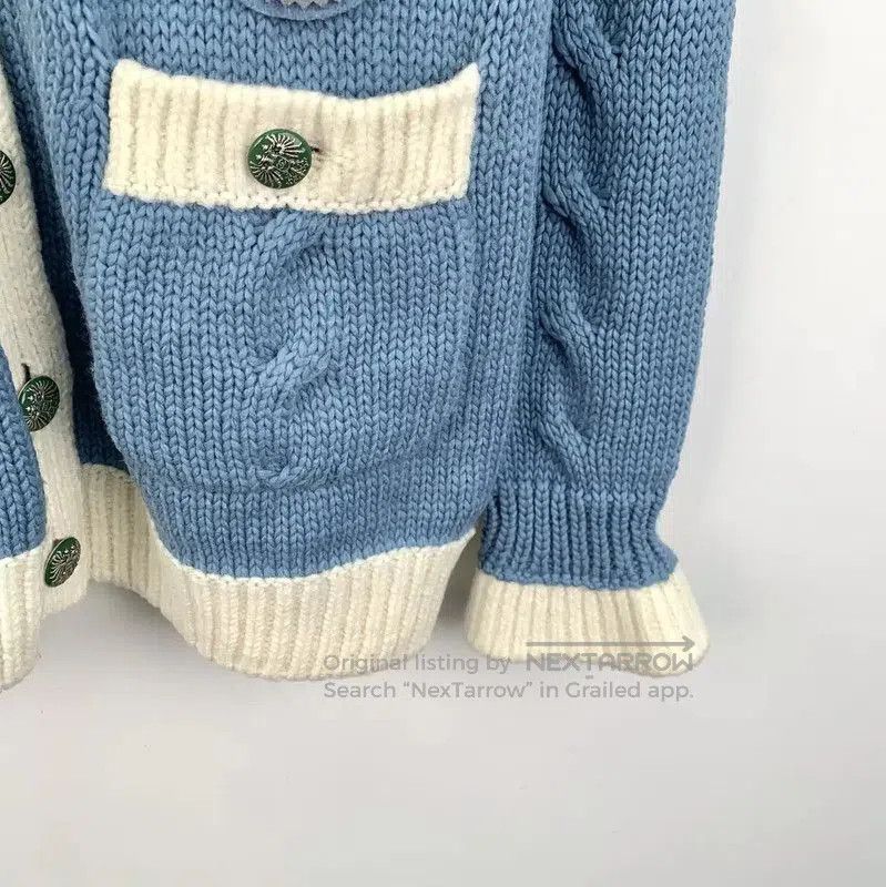 Chanel Chanel Women's Blue Wool Cardigan with Floral Detail . Size S / US 4 / IT 40 - 5 Thumbnail