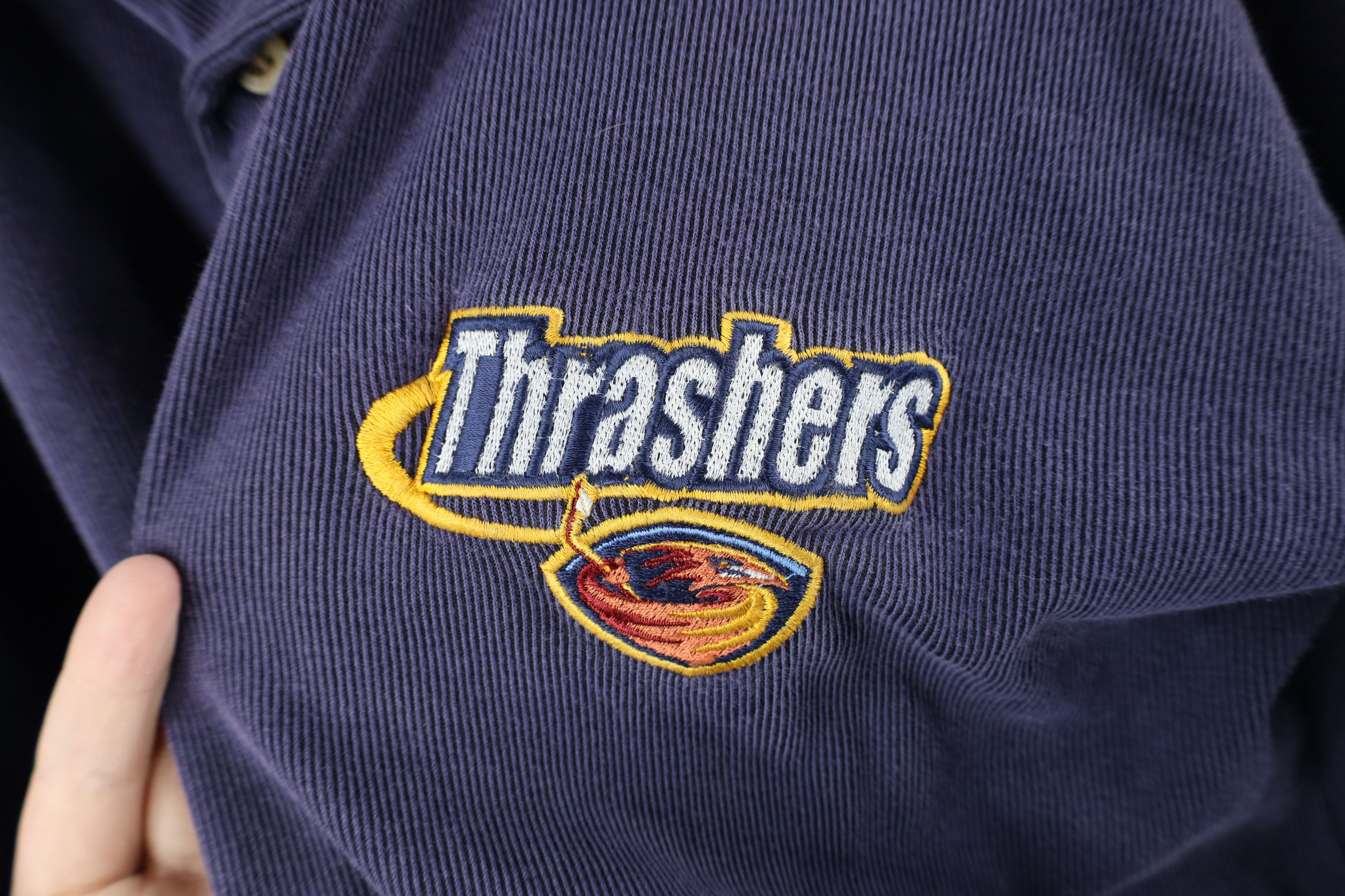 Vintage Vintage Spell Out Atlanta Thrashers Hockey Collared Polo Size US L / EU 52-54 / 3 - 5 Thumbnail