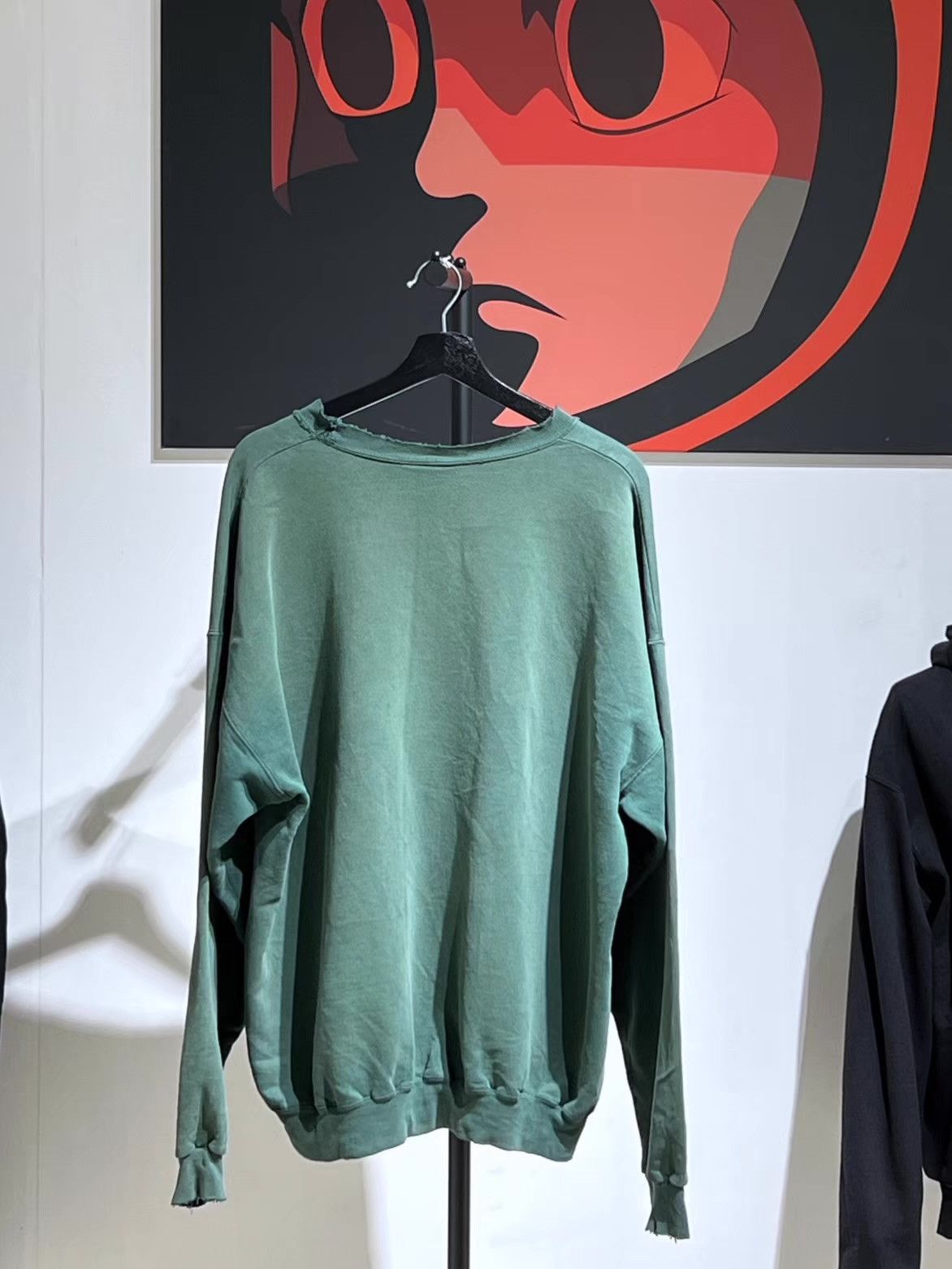 Vintage 80s Vintage Needle Green Boxy Sweatshirt Q13 Size US XL / EU 56 / 4 - 3 Thumbnail