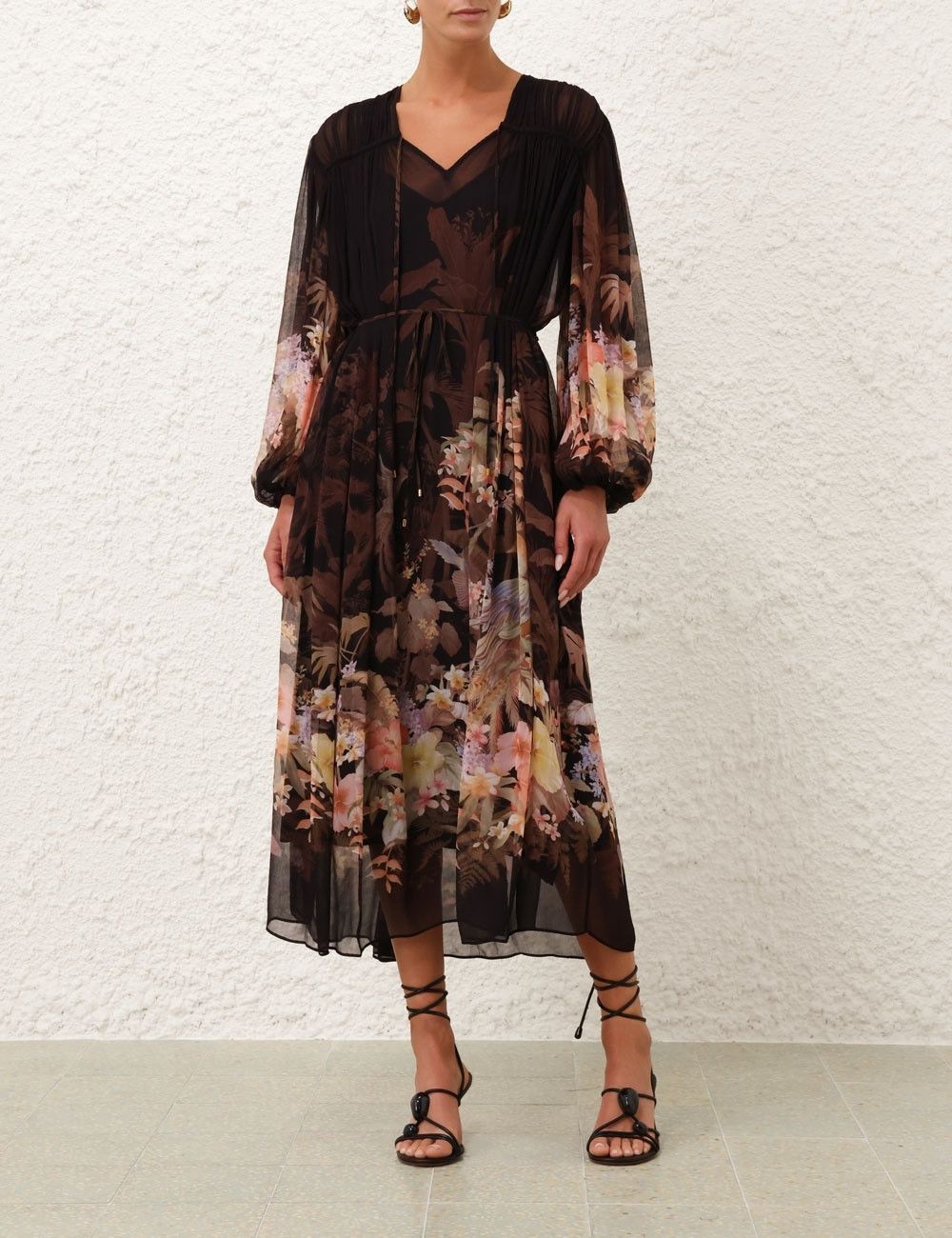 Zimmermann oc11z0226 Illuminate Drawn Sheath Dress In Multicolor Size L / US 10 / IT 46 - 2 Thumbnail