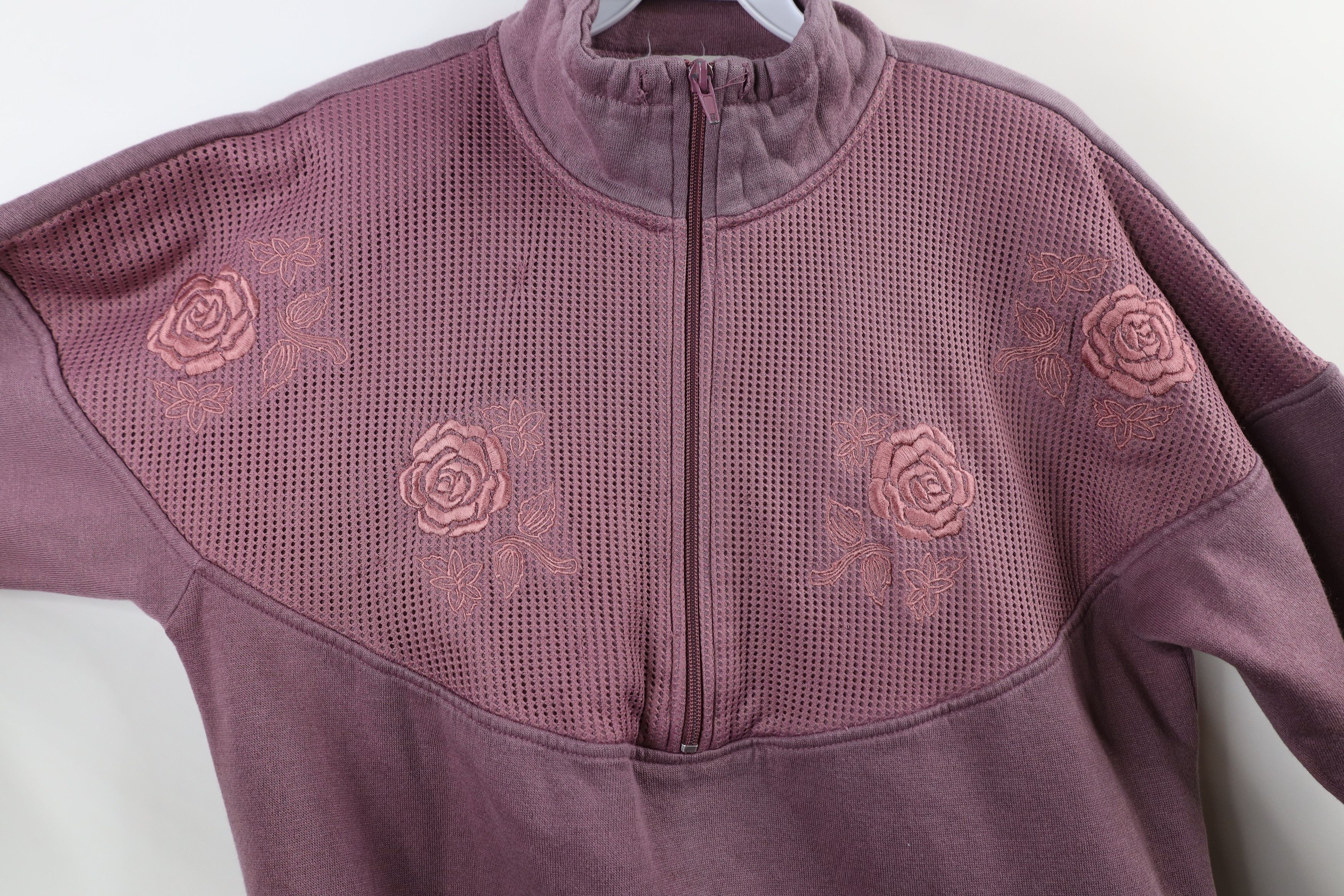 Vintage Vintage 90s Streetwear Flower Half Zip Pullover Sweatshirt Size S / US 4 / IT 40 - 4 Thumbnail