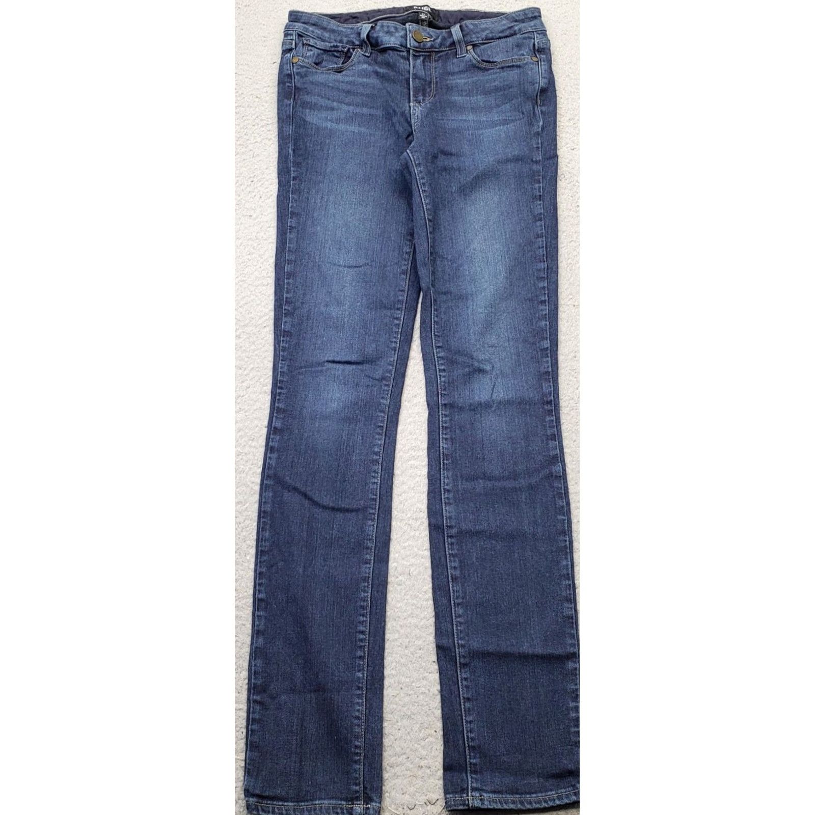 Paige Paige Skyline Skinny Jeans Womens 27 Blue Denim Medium Wash Stretch Regular Solid 5-Pocket Inseam 30.25" Size 27" / US 4 / IT 40 - 2 Thumbnail
