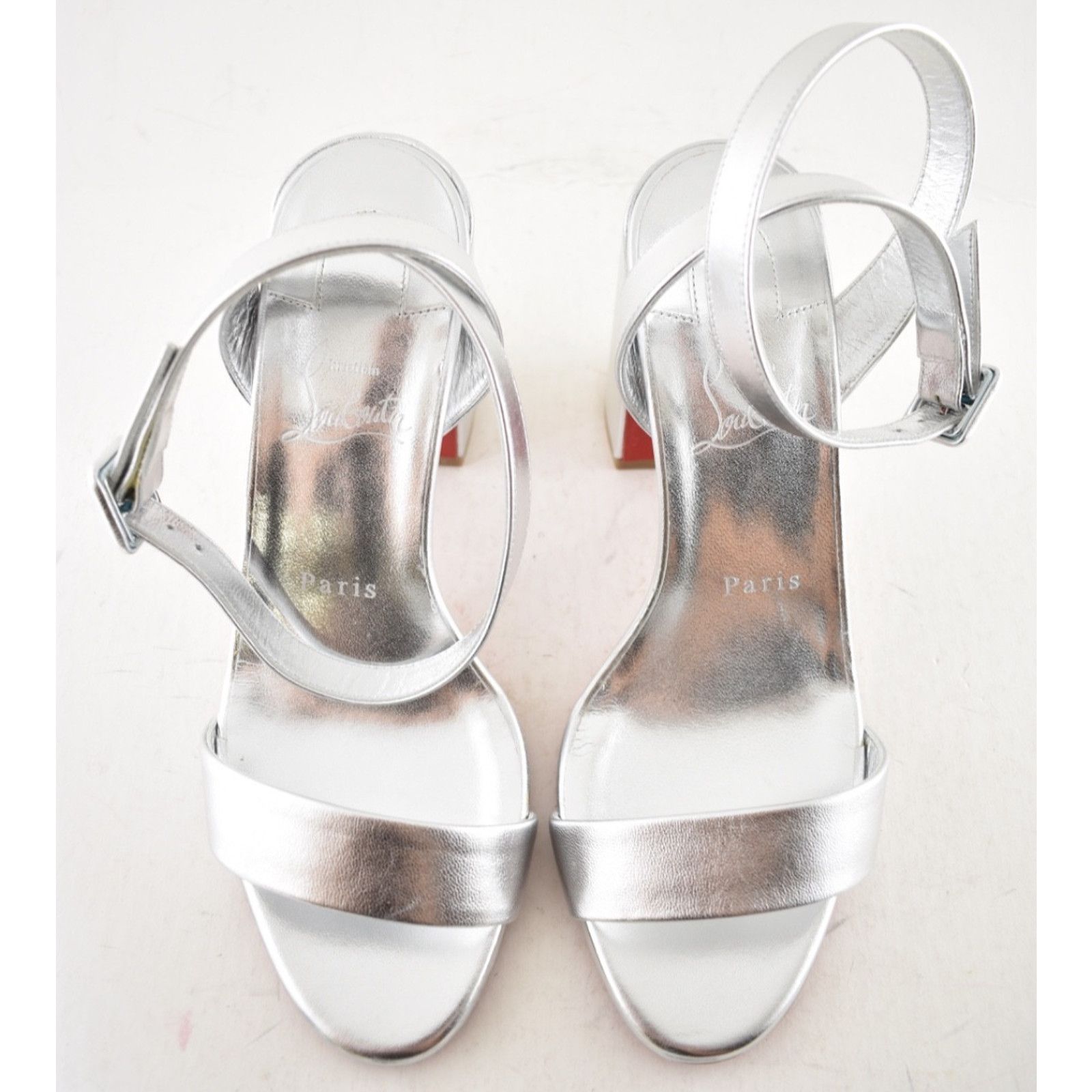 Christian Louboutin Christian Louboutin Miss Sabina 85 Silver Ankle Strap Size US 6 / IT 36 - 9 Thumbnail