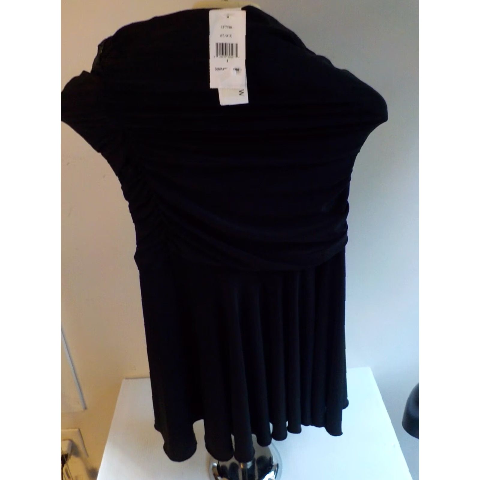 Drew DREW Halter Short Dress Ruched Blouson Top with Flair Bottom Black - SZ SM-NWT Womens Mini Sleeveless Party/Cocktail Vintage? Not applicable Size S / US 4 / IT 40 - 3 Thumbnail
