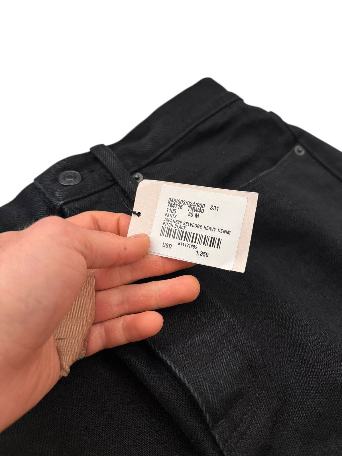 Balenciaga 2022 Japanese Selvedge Heavy Denim Pitch Black Size US 30 / EU 46 - 5 Thumbnail