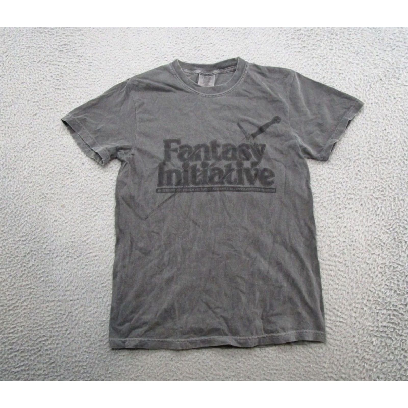 Comfort Colors Fantasy Initiative Gray Double Sided Spell Out T-Shirt Men's Size S Roll Play Shirt Size US S / EU 44-46 / 1 - 2 Thumbnail