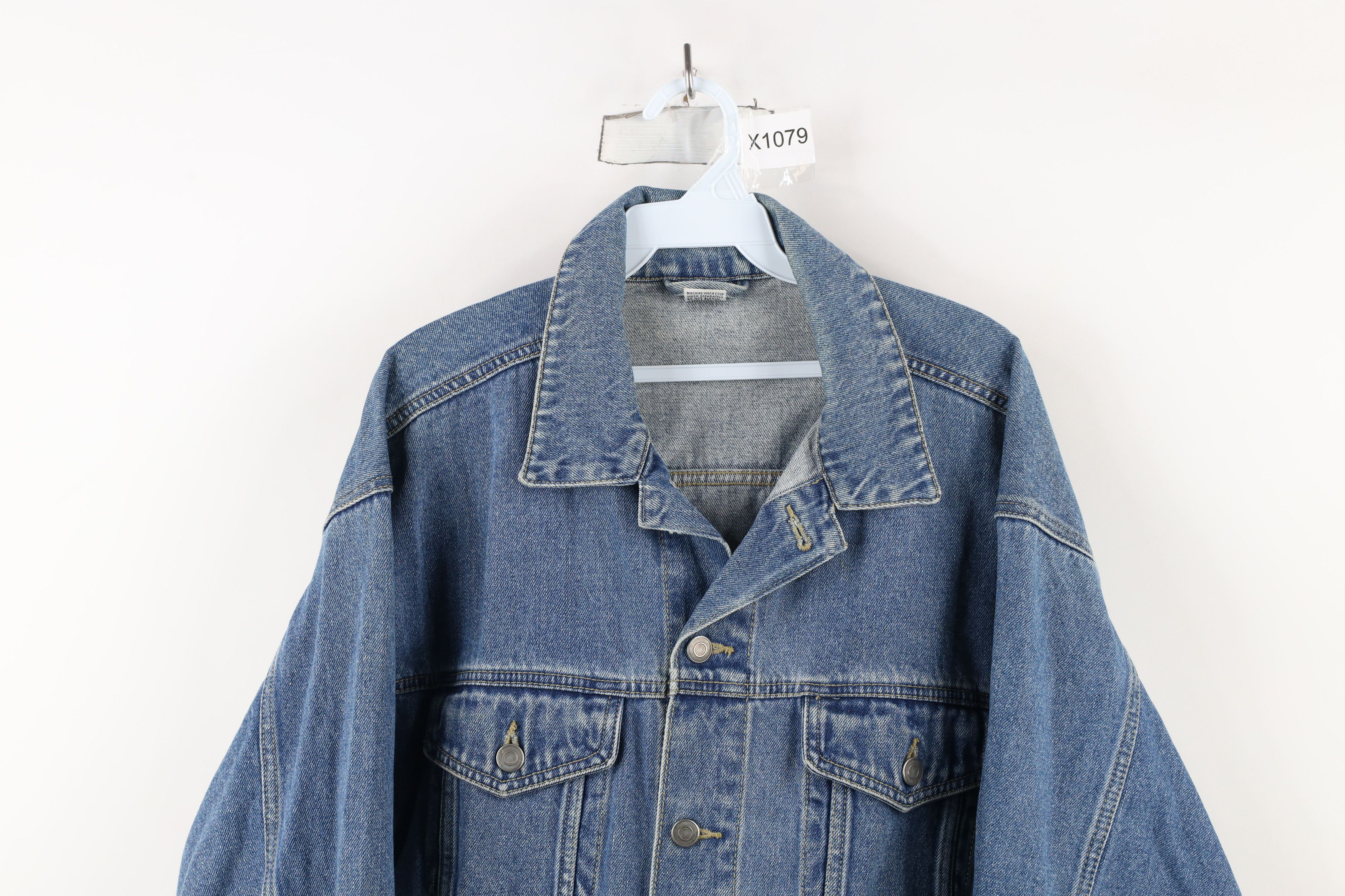 Vintage Vintage 90s Streetwear Denim Jean Trucker Jacket Blue Size US M / EU 48-50 / 2 - 2 Thumbnail