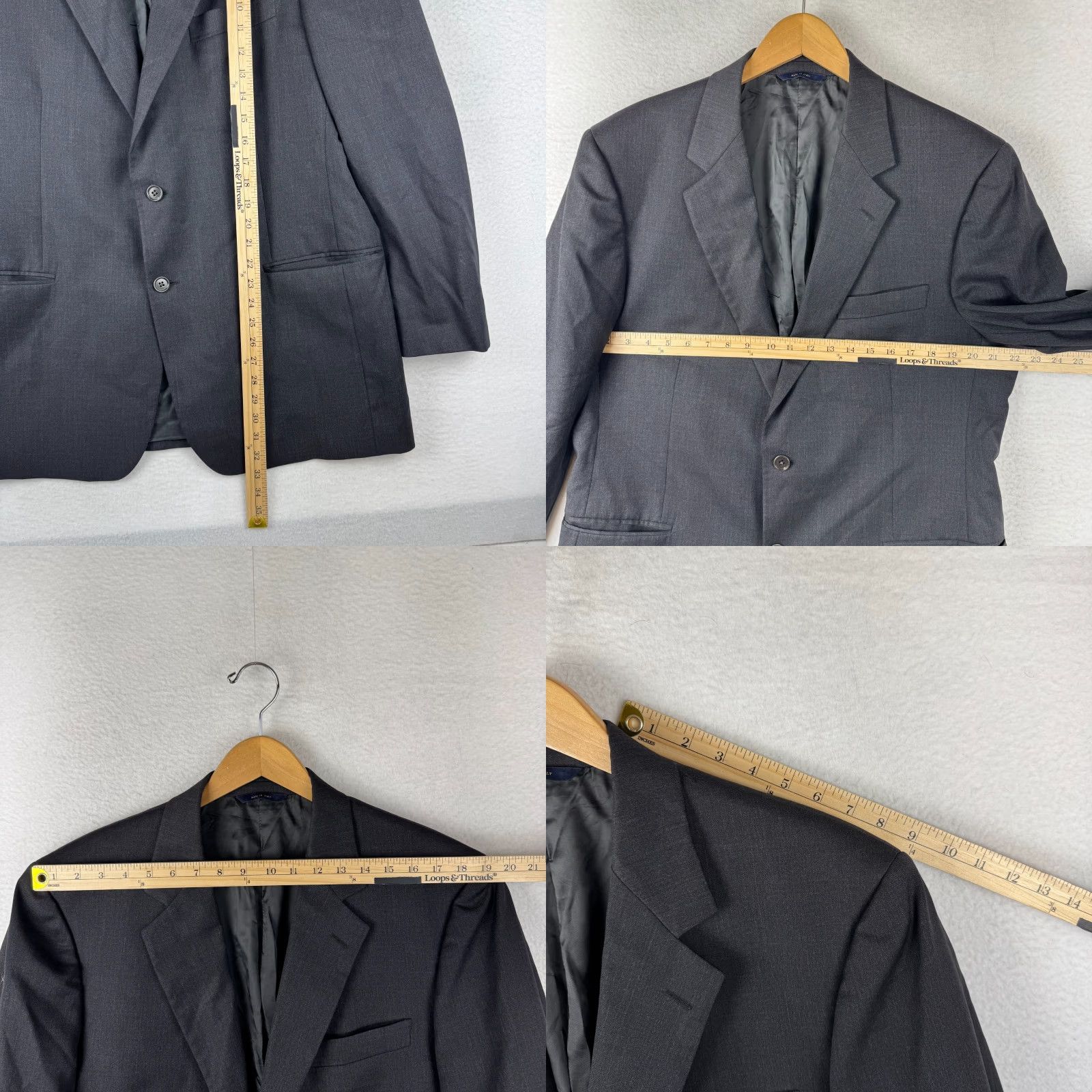 Brooks Brothers Brooks Brothers Blazer Wool 2 Piece Charcoal Mens 43R Classic 38 Waist Made in Italy Size 38R - 9 Thumbnail