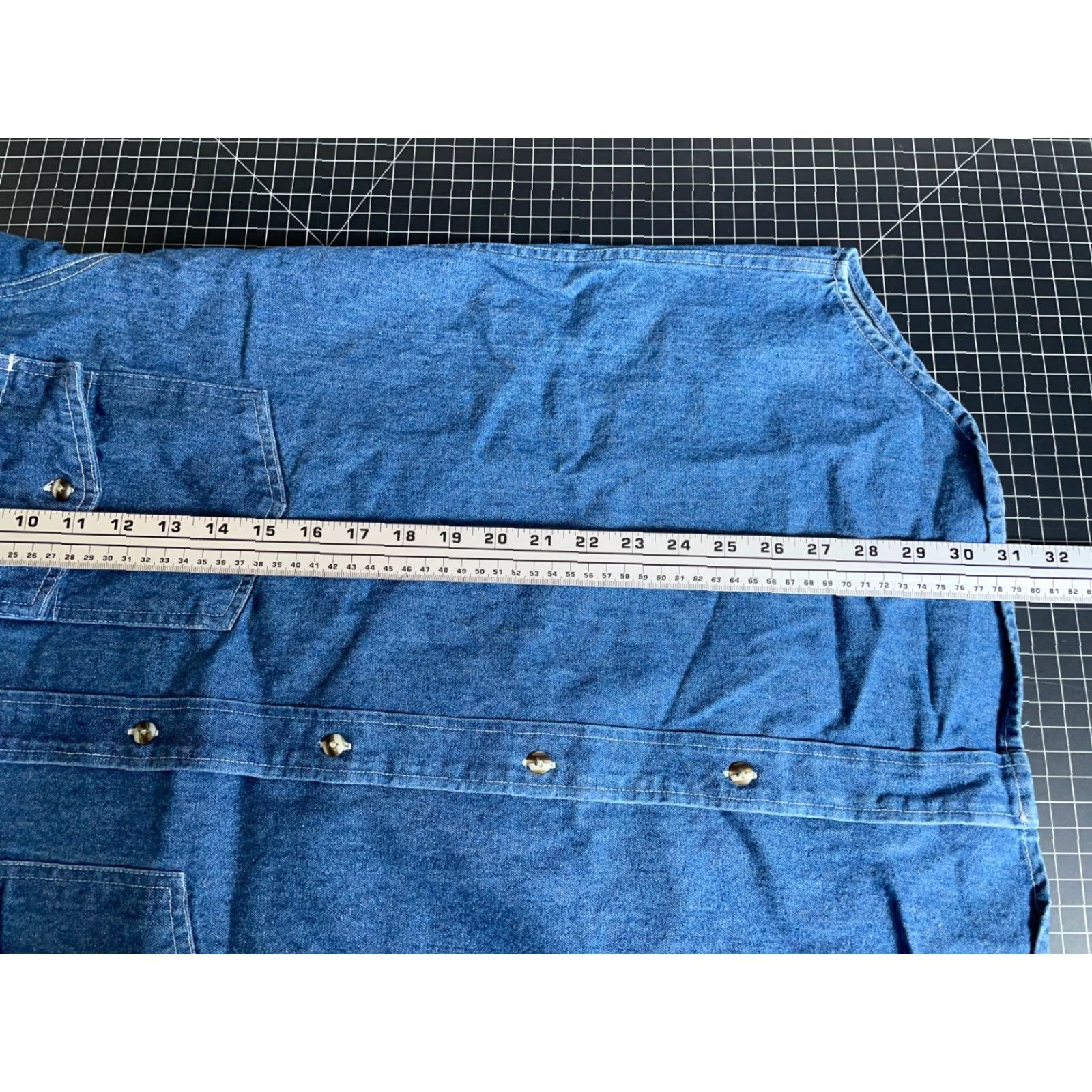 Vintage VINTAGE Heavyweight Embossed Denim Shirt Blue 100% Cotton Prime Union Wear Button-Up Size US L / EU 52-54 / 3 - 6 Thumbnail