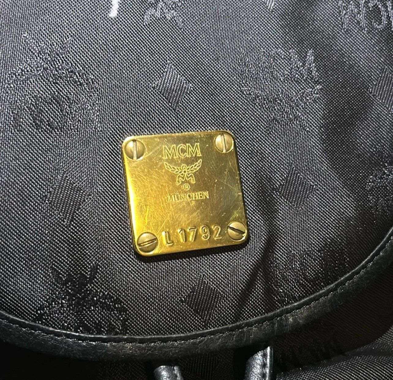 MCM MCM Vintage Black Nylon Drawstring Backpack W Gold Hardware. Size ONE SIZE - 5 Thumbnail