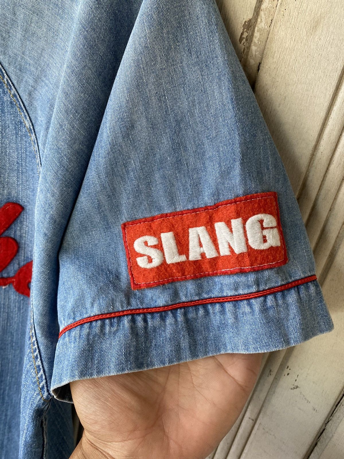 Vintage Vintage Rna Slang Baseball Denim Shirt Size US M / EU 48-50 / 2 - 5 Thumbnail
