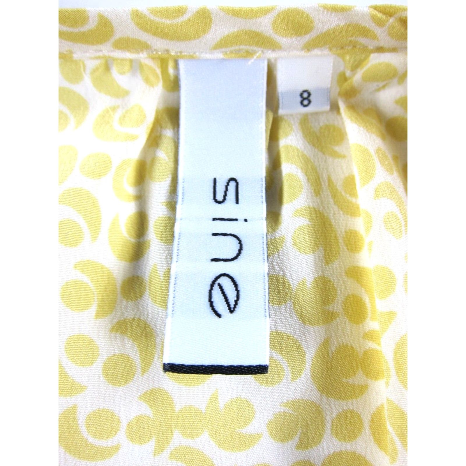 Anthropologie SINE Anthropologie 100% Silk Yellow Polka Dot Button Short Sleeve Blouse Woman 8 Size M / US 6-8 / IT 42-44 - 3 Thumbnail