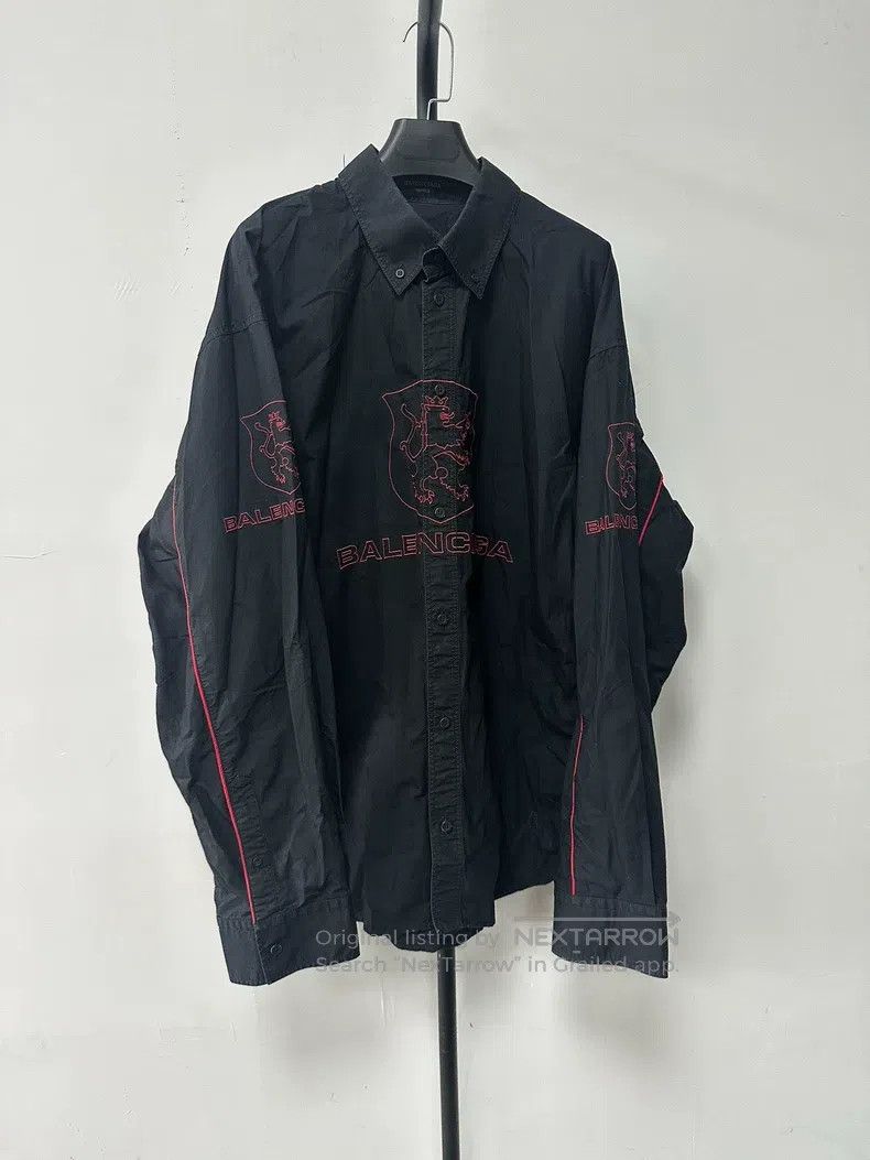 Balenciaga Black Letter Long Sleeve Shirti, Men's
