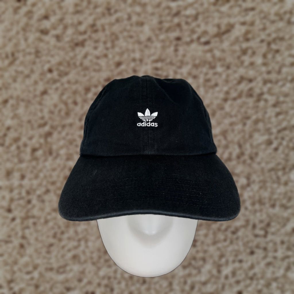 Adidas Adidas Hat Cap Strap Back Adult One Size Black Cotton Embroidered 3 Stripe Twill Size ONE SIZE - 1 Thumbnail