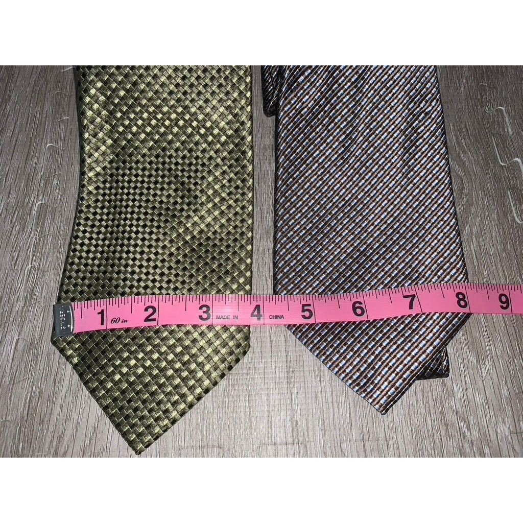Roundtree & Yorke Roundtree and York Men's Silk Geometric Ties Set of 2 Size ONE SIZE - 2 Thumbnail
