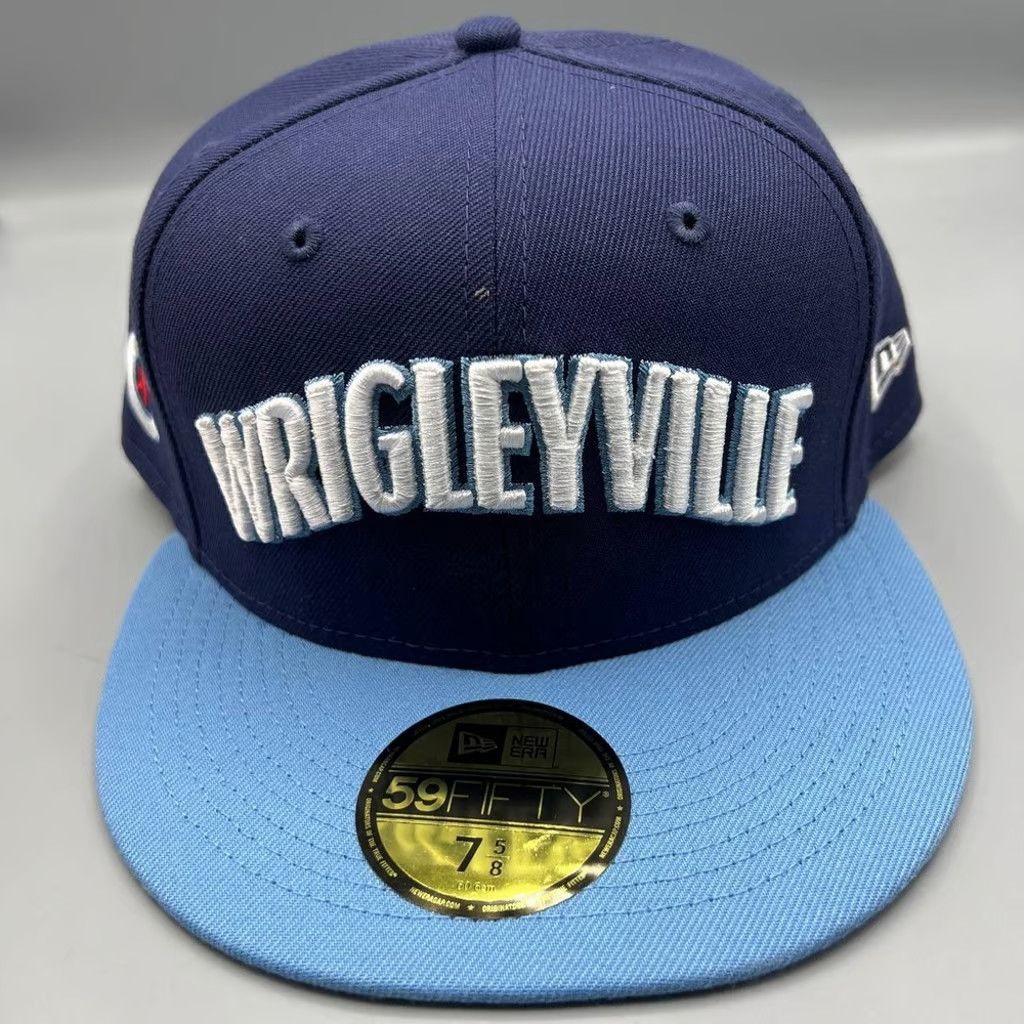New Era Chicago Cubs Hat Men 7 5/8 Blue Wrigleyville Fitted Cap Size ONE SIZE - 2 Thumbnail