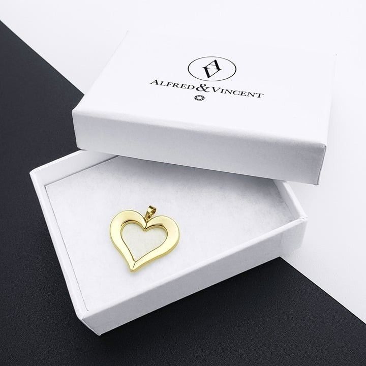 Other Large Heart Love Charm Pendant in 14k Yellow & White Gold Size ONE SIZE - 2 Thumbnail