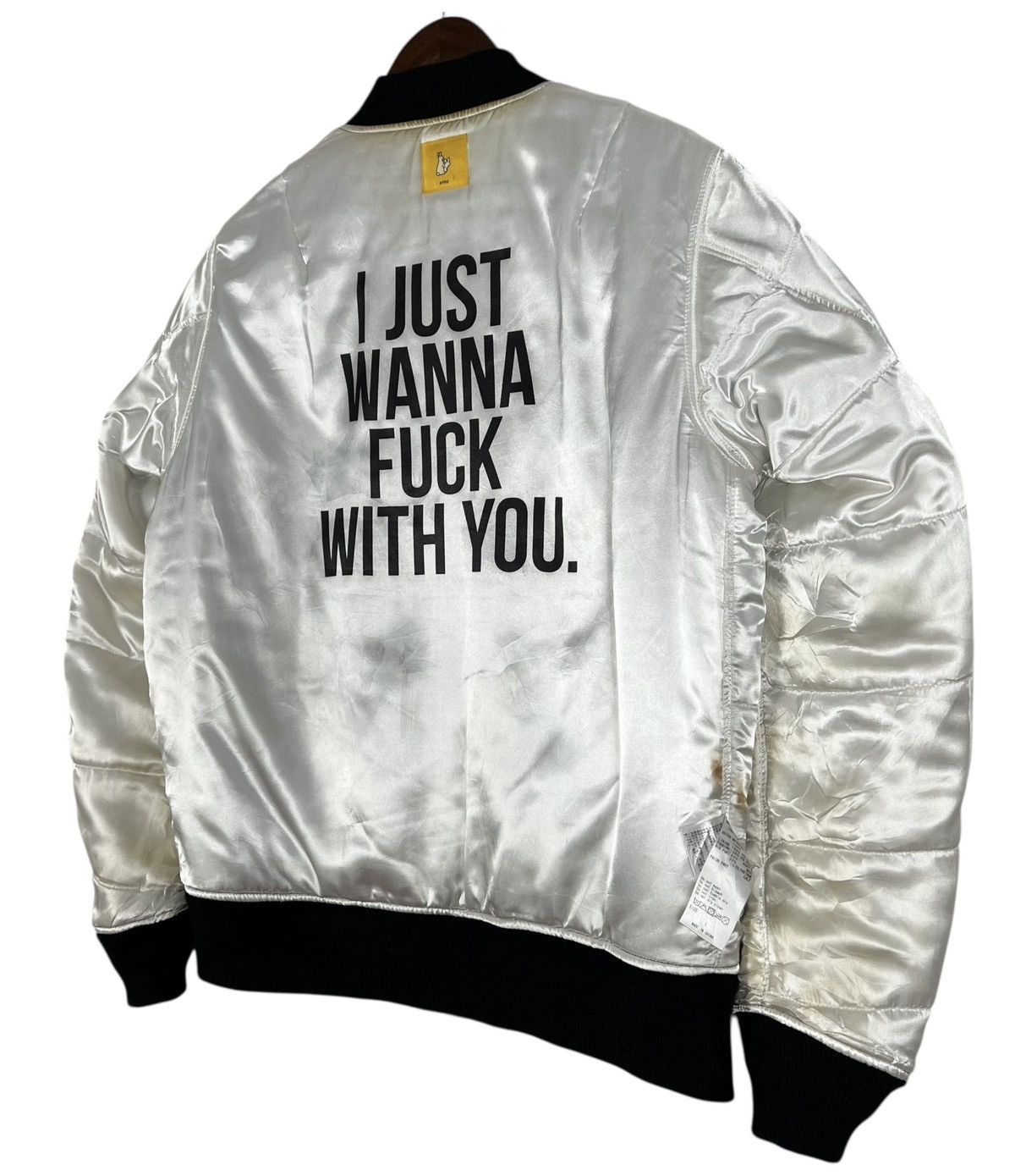 FR2 I JUST WANNA FUCK WITH YOU Distressed Bomber Jacket Size US L / EU 52-54 / 3 - 6 Thumbnail