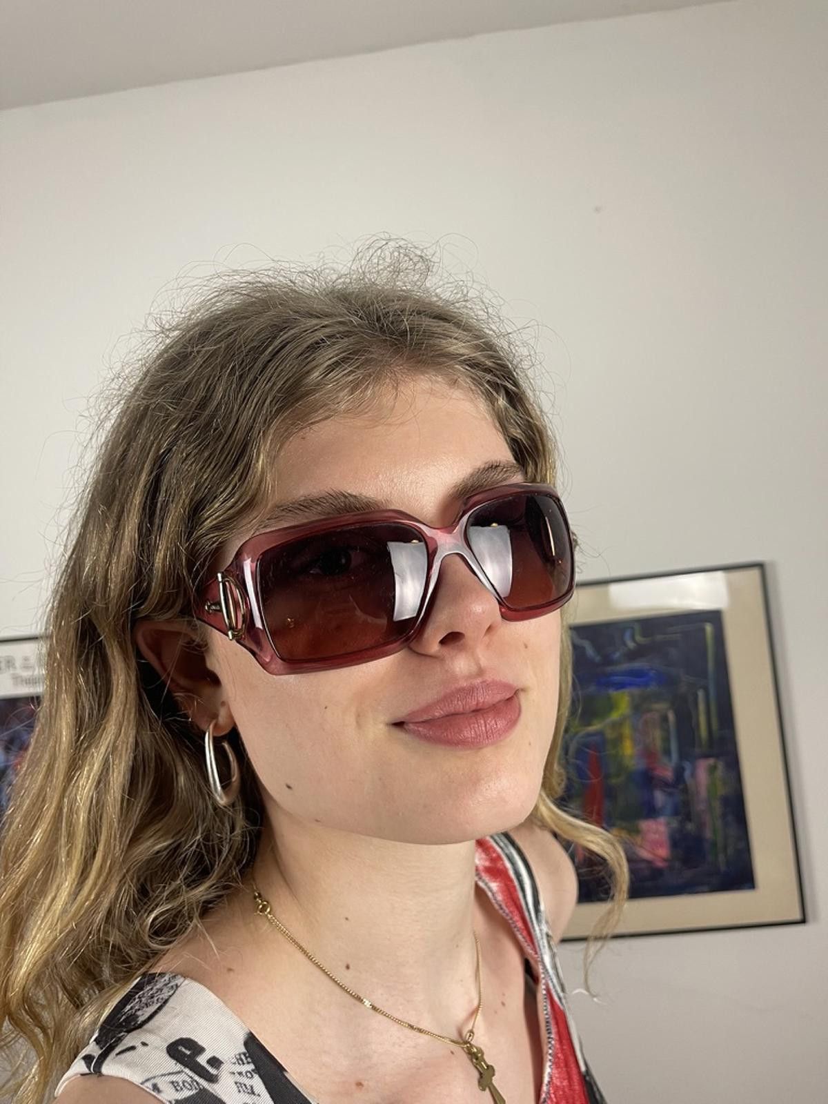 Gucci Gucci - Oversized Burgundy Gradient Sunglasses Size ONE SIZE - 2 Thumbnail