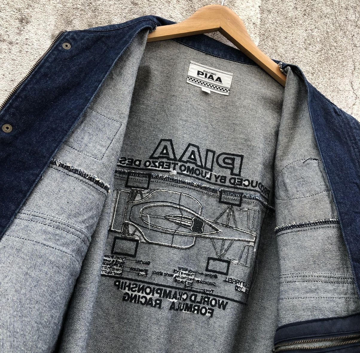 Sports Specialties Vintage PIAA RACING F-1 Denim Logo Jacket with Patch Size US XL / EU 56 / 4 - 16 Thumbnail
