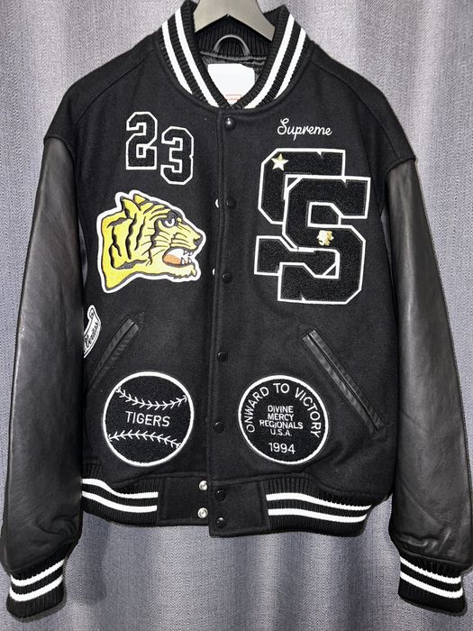 Supreme Supreme Tiger Varsity Jacket Black FW23 | Grailed