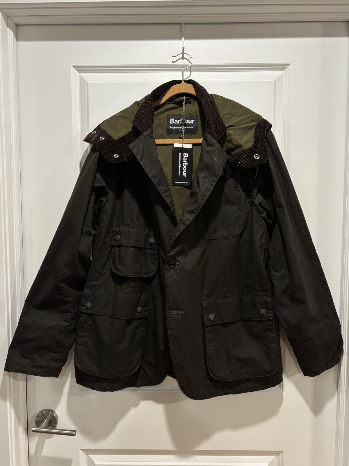 Barbour × Engineered Garments NOS Barbour x Engineered Garments Upland Wax Jacket L Olive Size US L / EU 52-54 / 3 - 11 Thumbnail