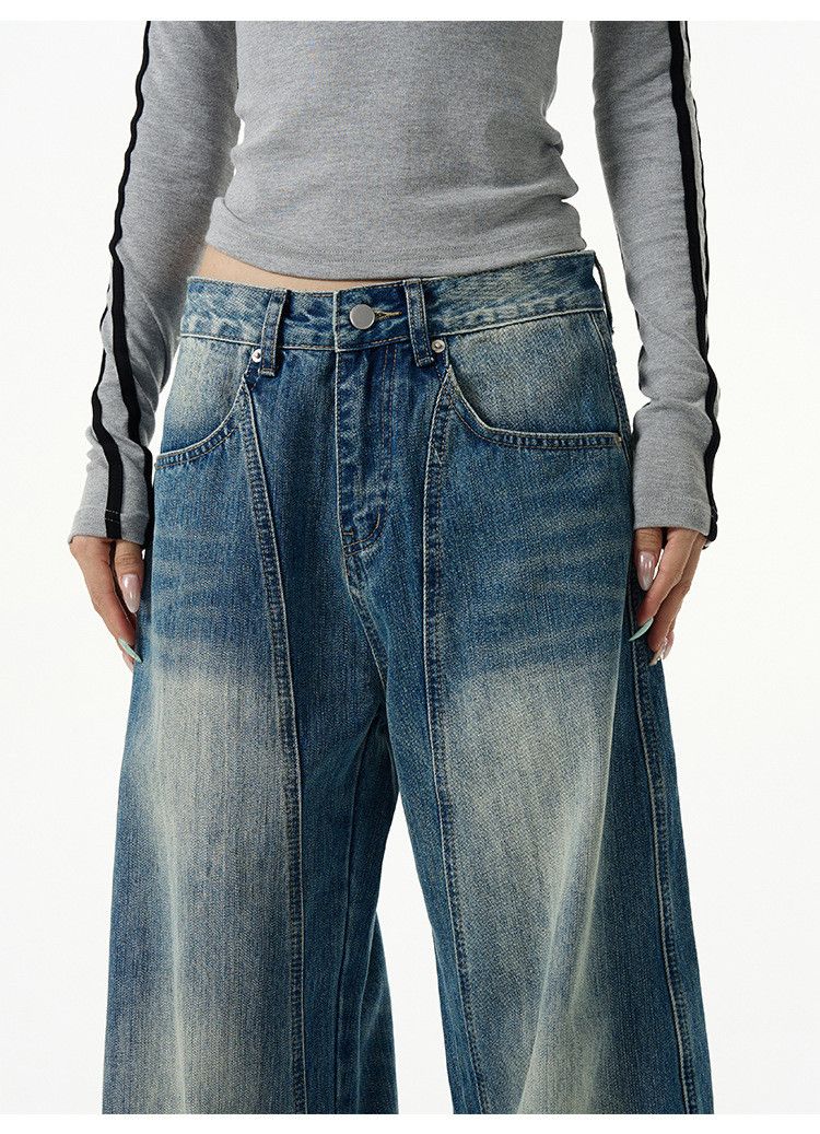 Vintage Men's American retro washed vintage stitching scimitar jeans Size US 32 / EU 48 - 5 Thumbnail