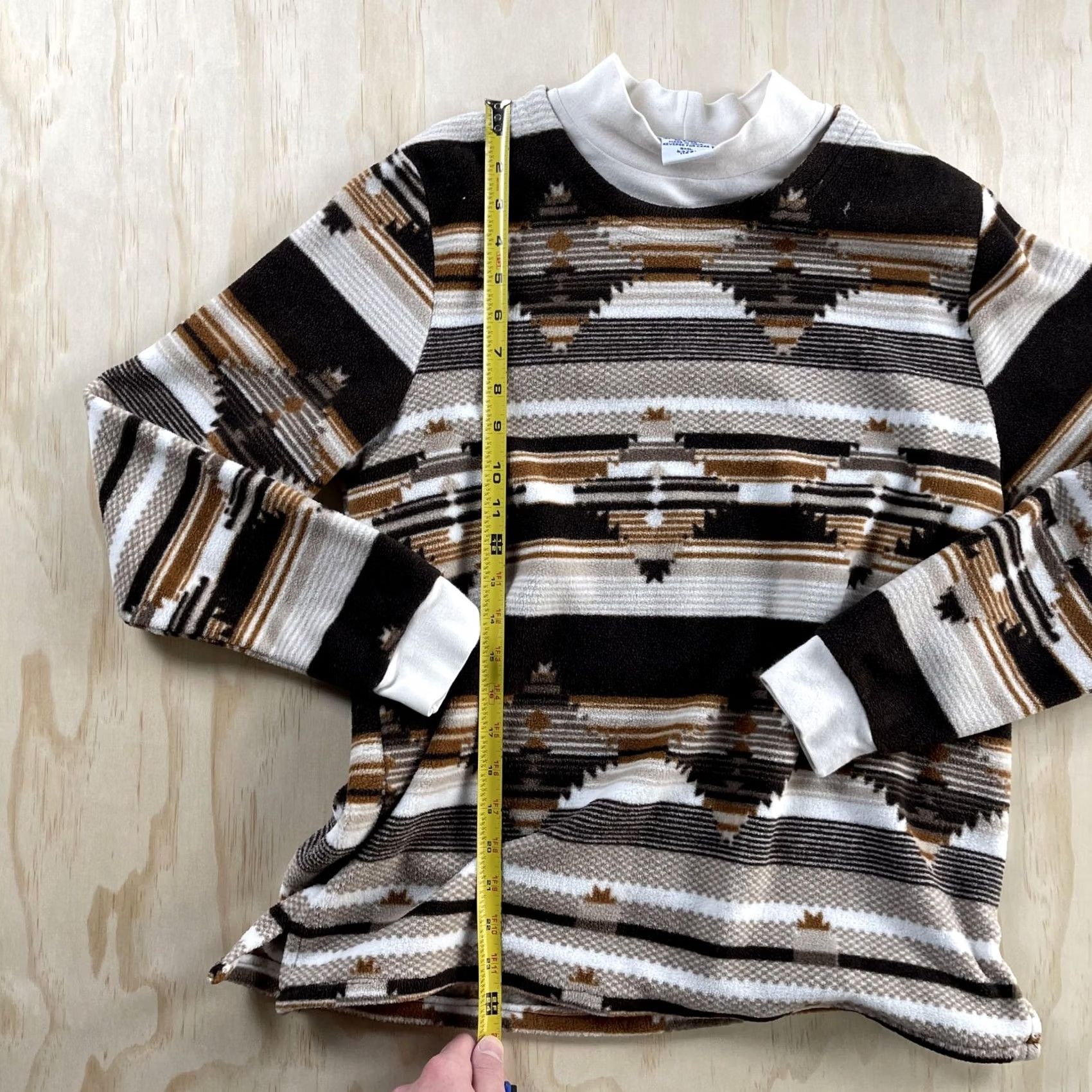 Blair Blair Sweater Womens Large Multicolor Aztec Fleece Mock Neck Pullover Size L / US 10 / IT 46 - 3 Thumbnail