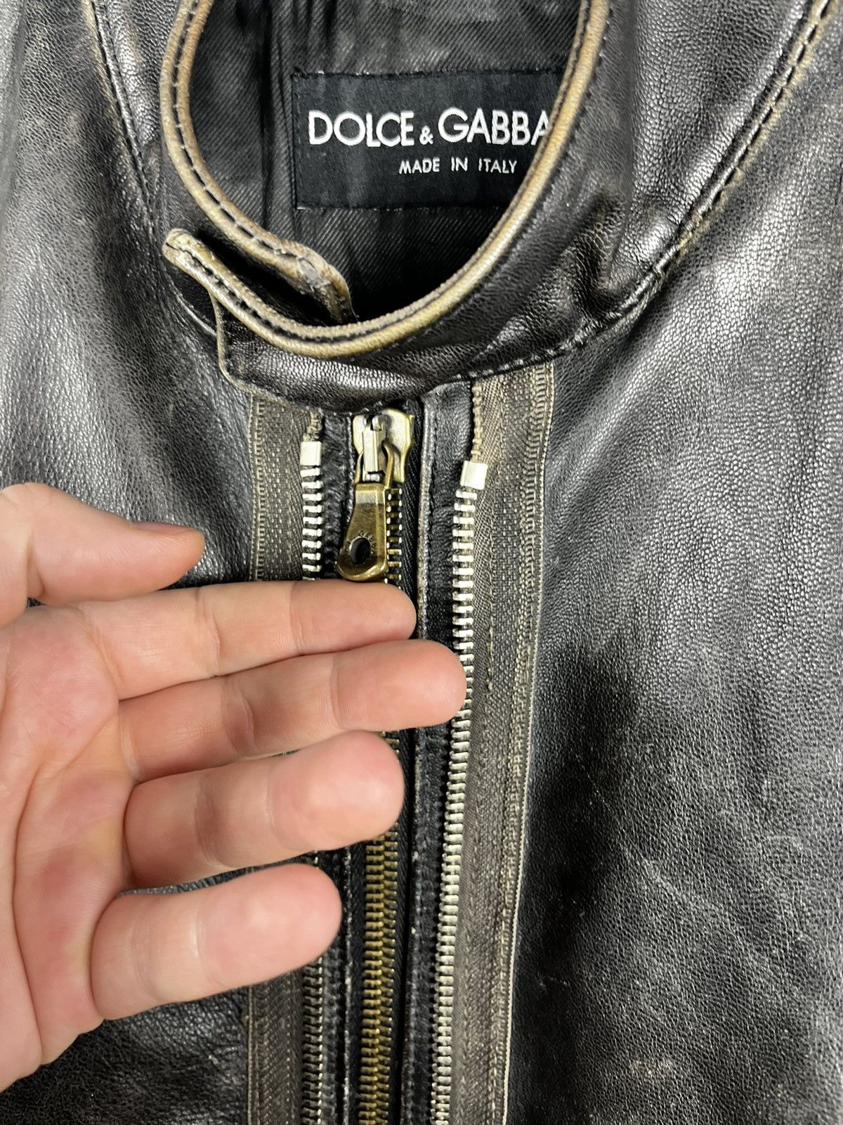 Dolce & Gabbana Dolce Gabbana biker zip leather jacket Size US L / EU 52-54 / 3 - 8 Thumbnail