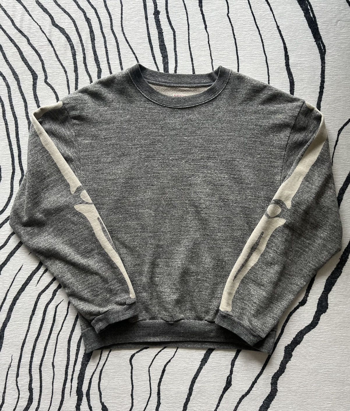 Pre-owned Kapital Bones Heather Grey Sweater