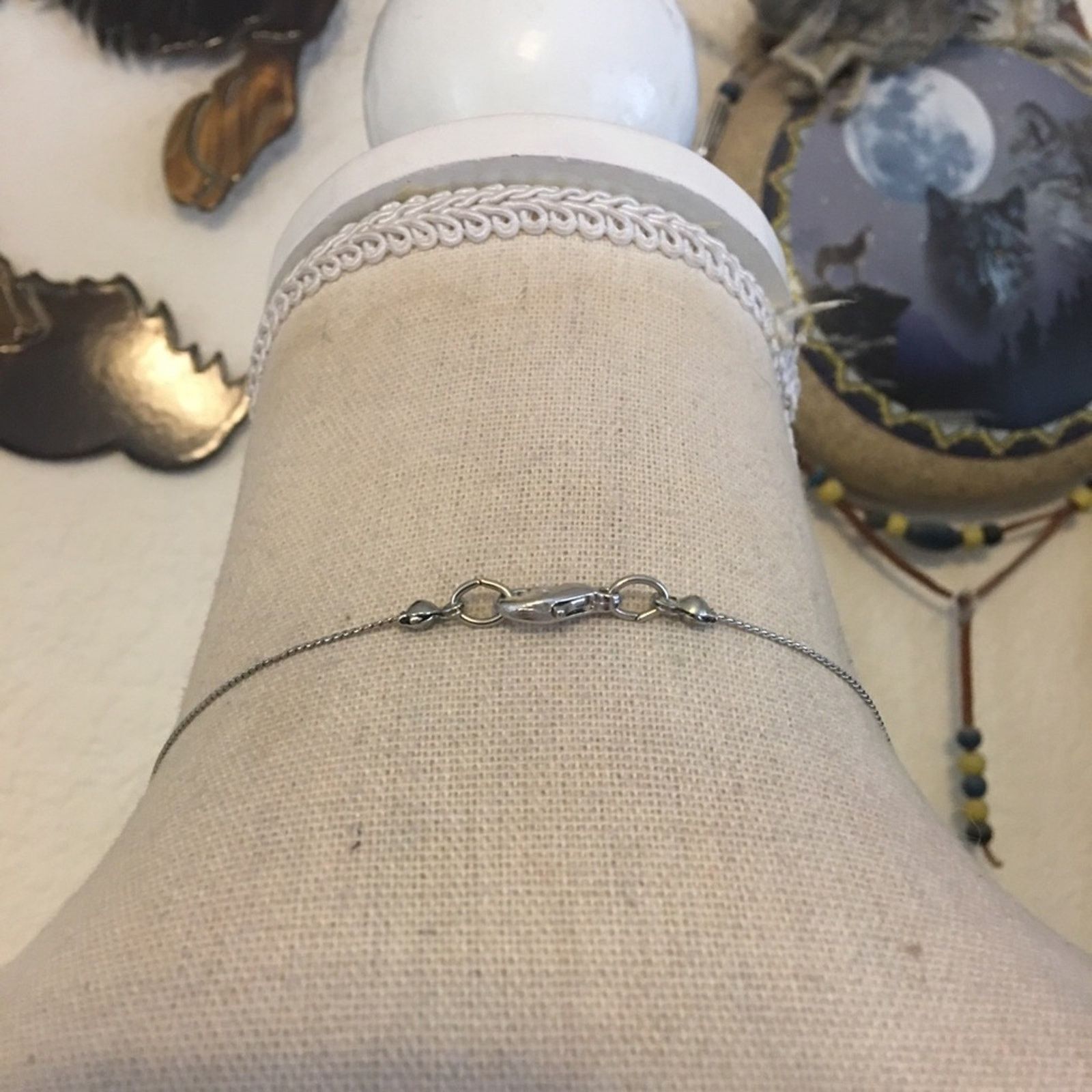 Jewelry Blue tone glass beaded silver tone chain necklace Size ONE SIZE - 5 Thumbnail