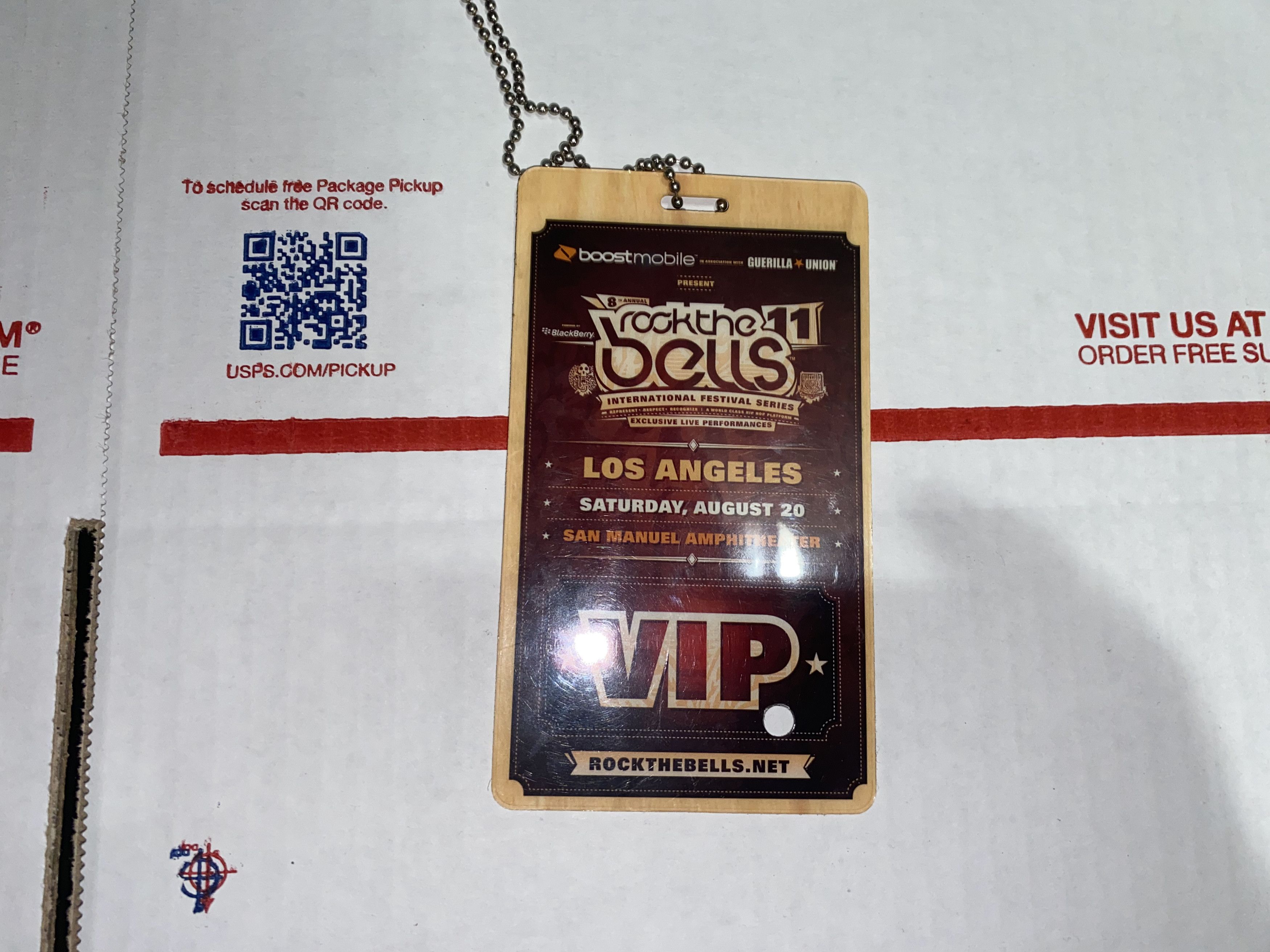 Vintage 2011 Rock the Bells Festival Music Concert VIP pass RARE tee Size ONE SIZE - 4 Thumbnail
