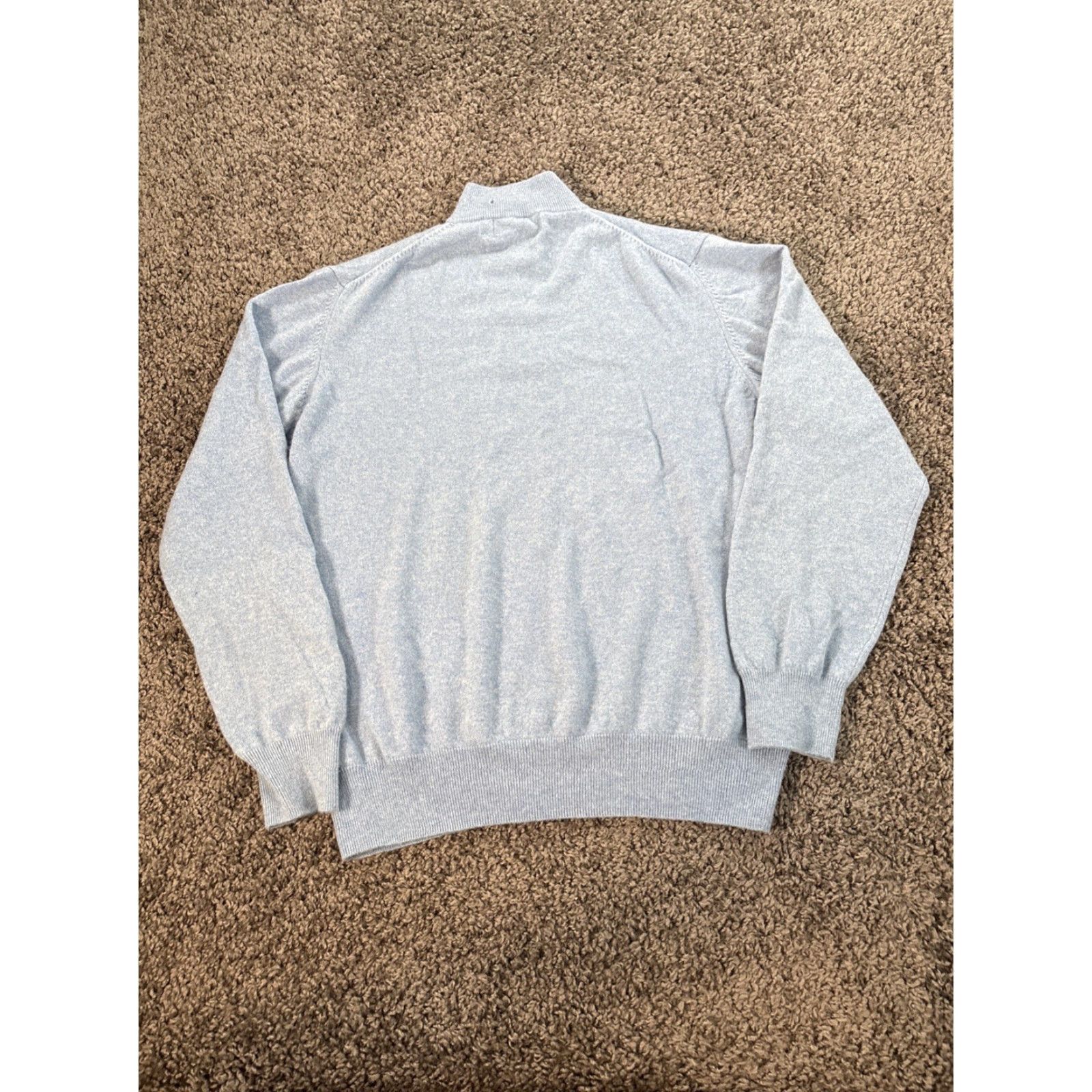 Vintage Alan Paine Sweater Mens Large Blue Cashmere Knit Pullover 1/4 Zip Mock Neck Long Sleeve Regular Size L Size US L / EU 52-54 / 3 - 6 Thumbnail