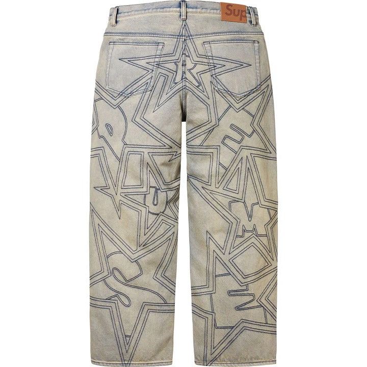 Supreme Stars Topstitch Baggy Jean Brown Men's - SS25 - US