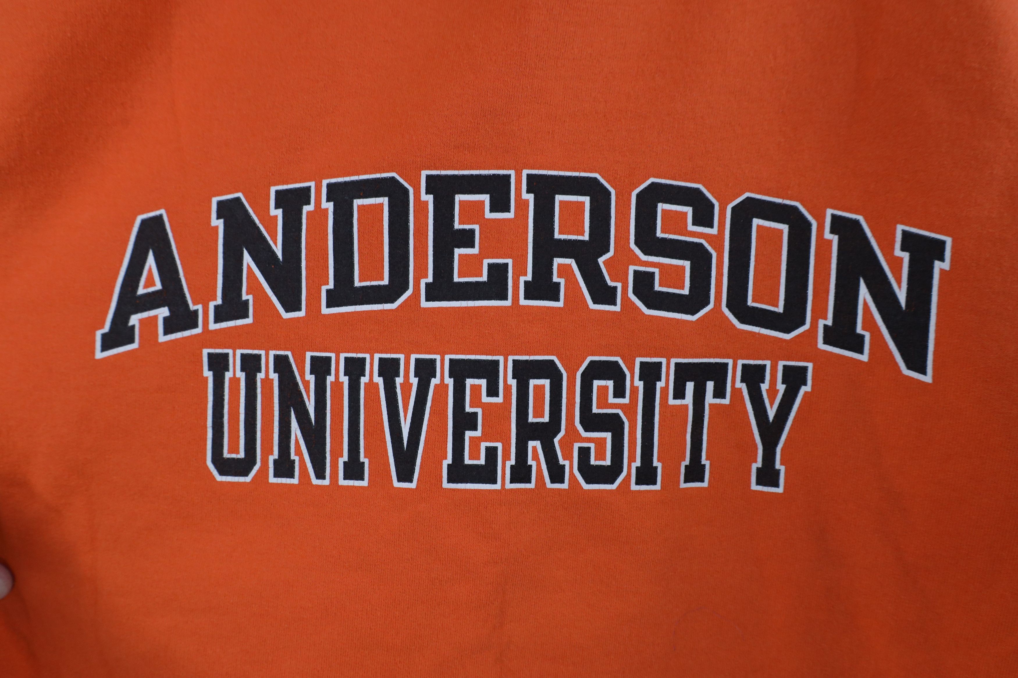 Champion × Vintage Vintage 90s Champion Anderson University Sweatshirt Orange Size US M / EU 48-50 / 2 - 8 Thumbnail