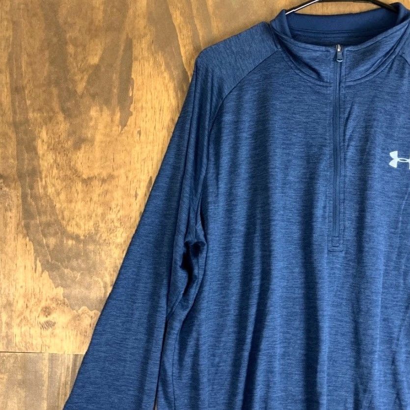 Under Armour Under Armour Mens Shirt Blue 1/4 Zip Tech Heat Gear Mock Neck Pullover XL Size US XL / EU 56 / 4 - 4 Thumbnail