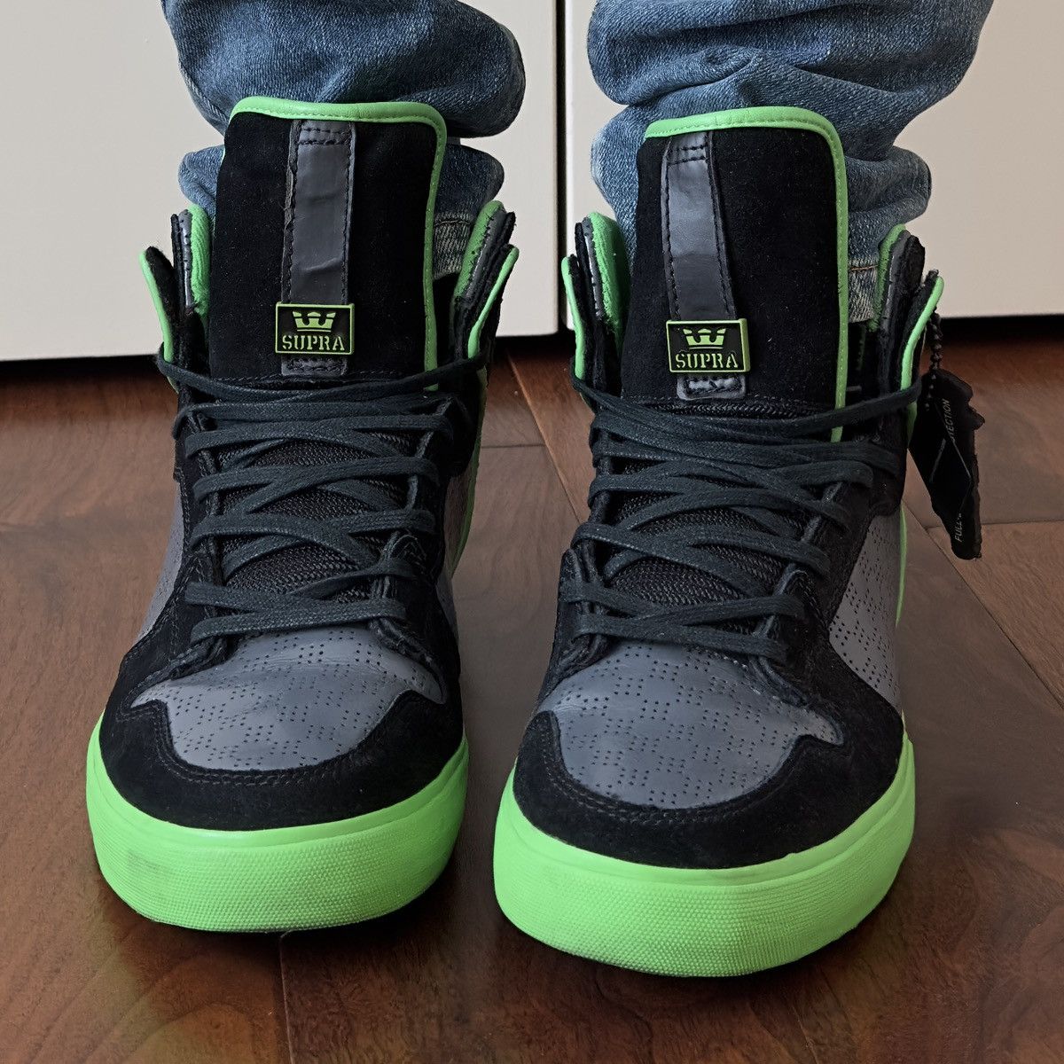 Supra Supra 2009 Vaider Charcoal Green High-Top Sneakers Size US 10.5 / EU 43-44 - 4 Thumbnail