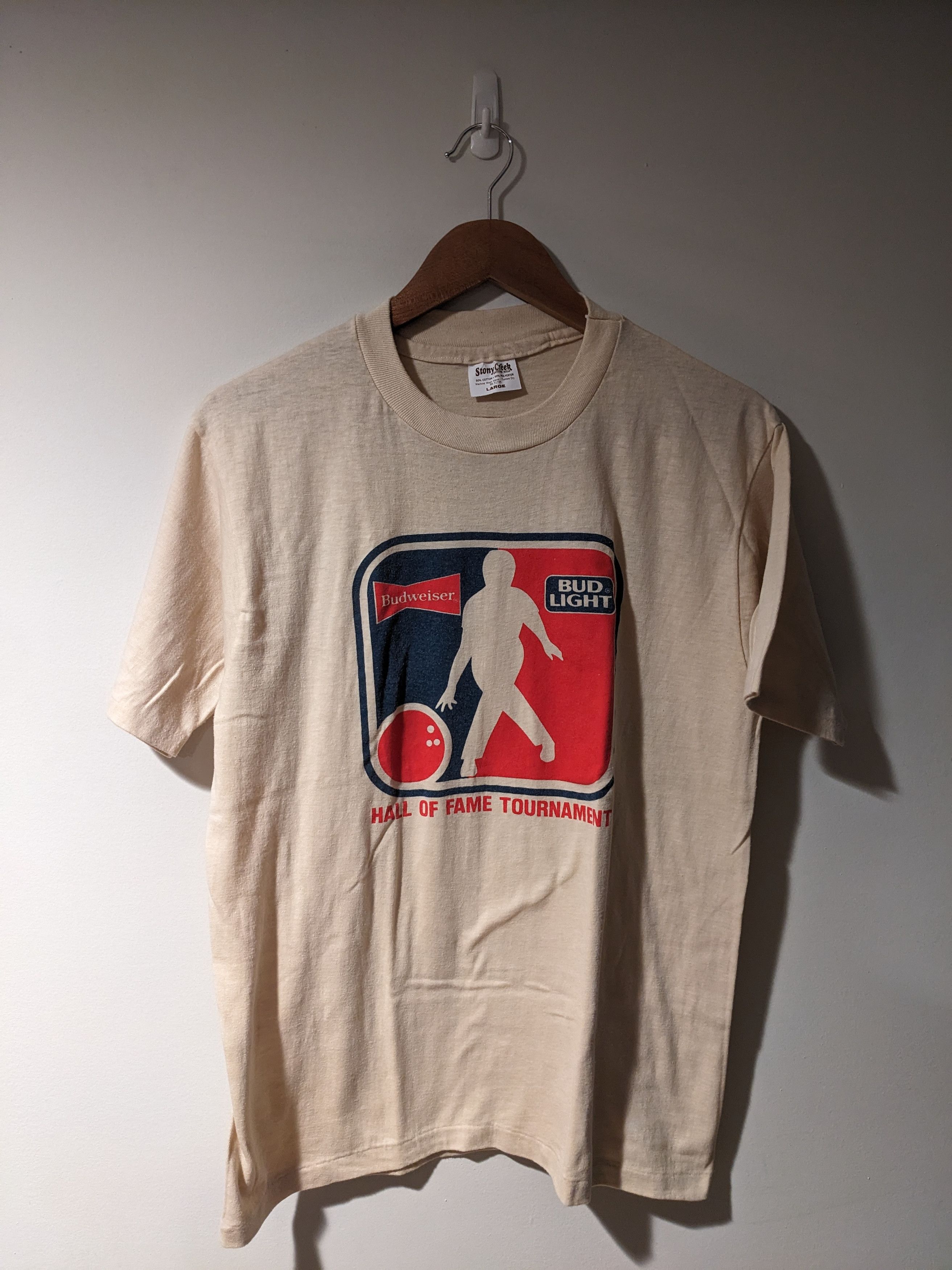 Budweiser × Vintage Vintage 80 Bowling Hall of Fame Tournament Budweiser T-Shirt Size US L / EU 52-54 / 3 - 1 Thumbnail