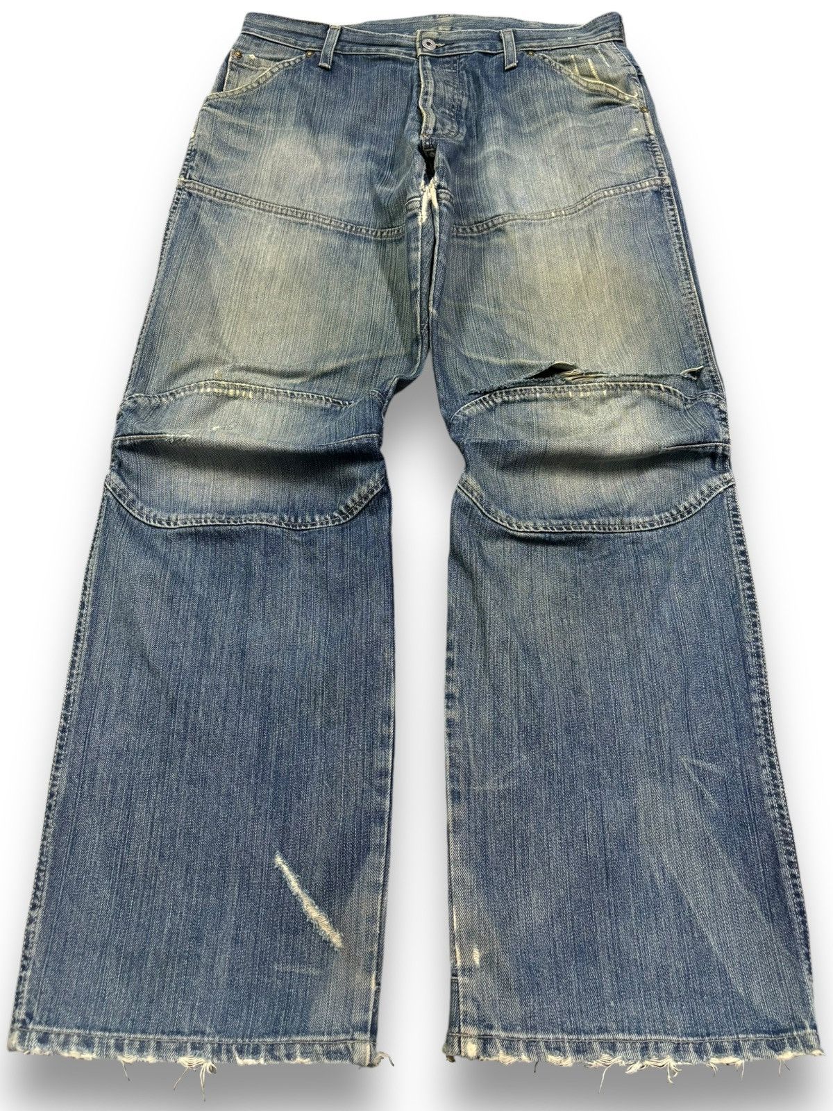 G-Star Vintage G-Star Raw Double Knee Style Mud Wash Baggy Jeans Size US 34 / EU 50 - 1 Thumbnail