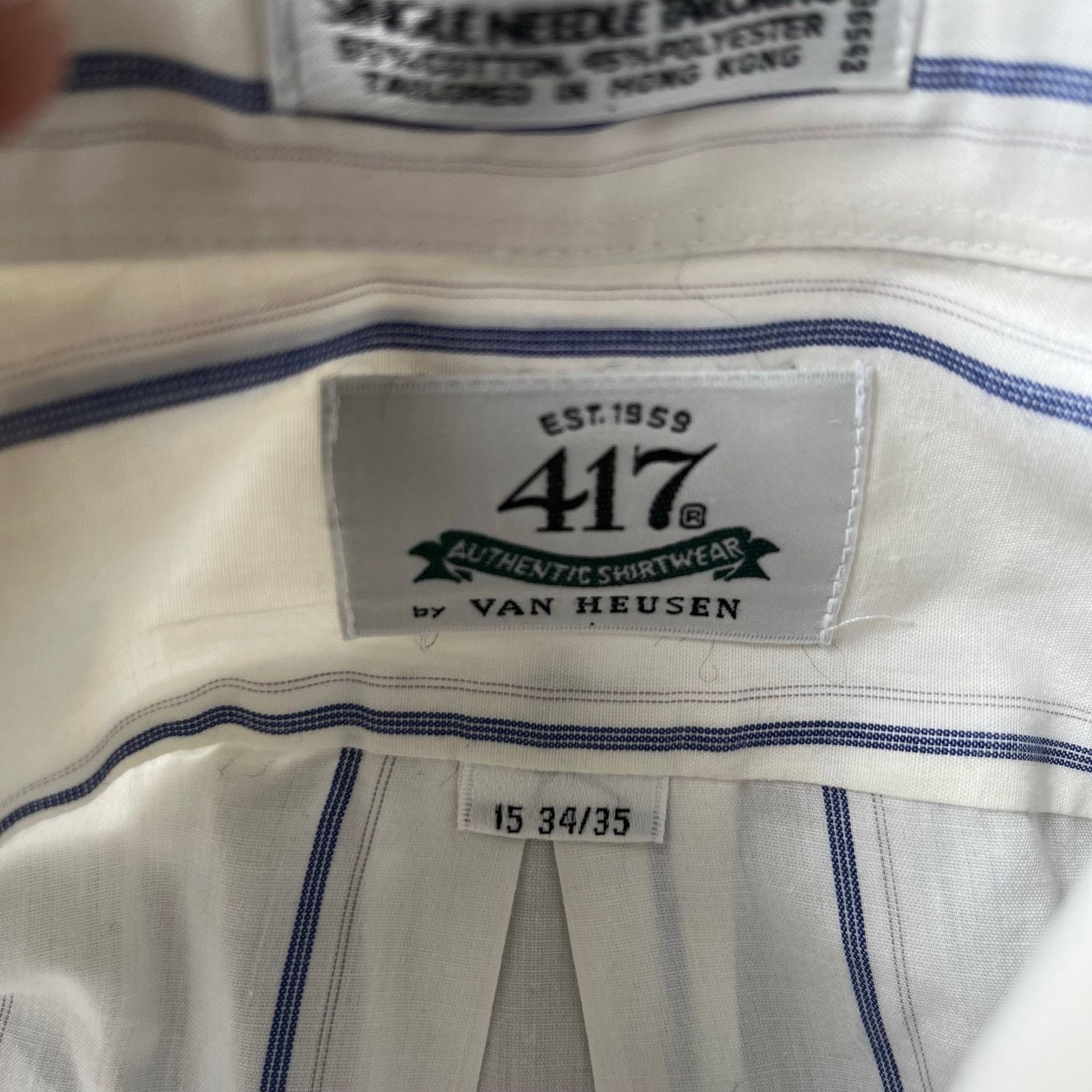 Vintage VINTAGE VAN HEUSEN STRIPED WHITE SHIRT LONGSLEEVE FITS LARGE Size US L / EU 52-54 / 3 - 3 Thumbnail